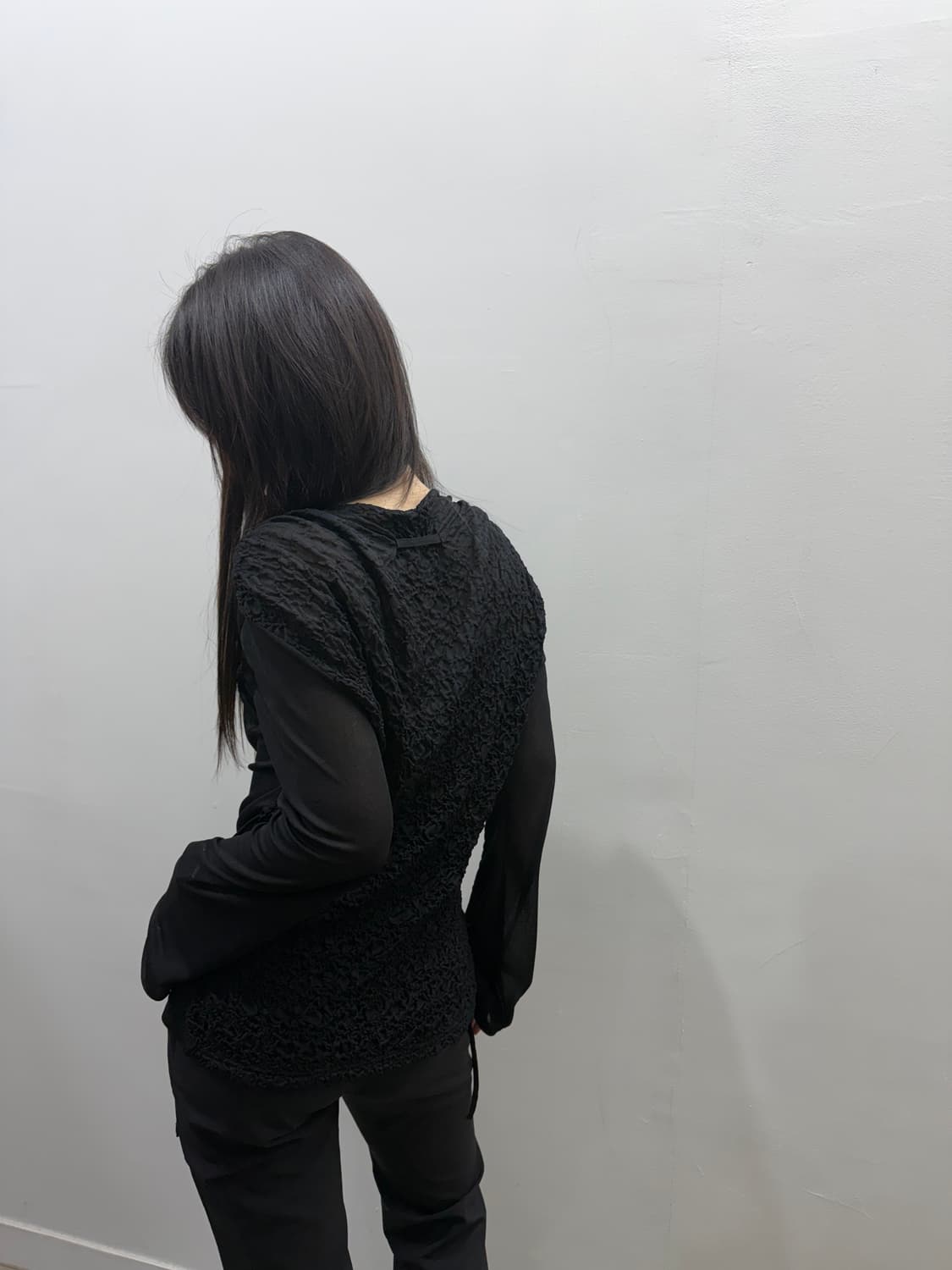 장 폴 고티에 아카이브 투톤 시스루 블라우스 상품이미지8