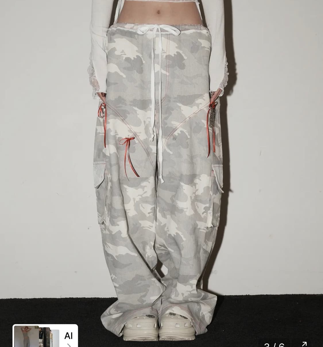 lace cargo pants - camo 상품이미지2