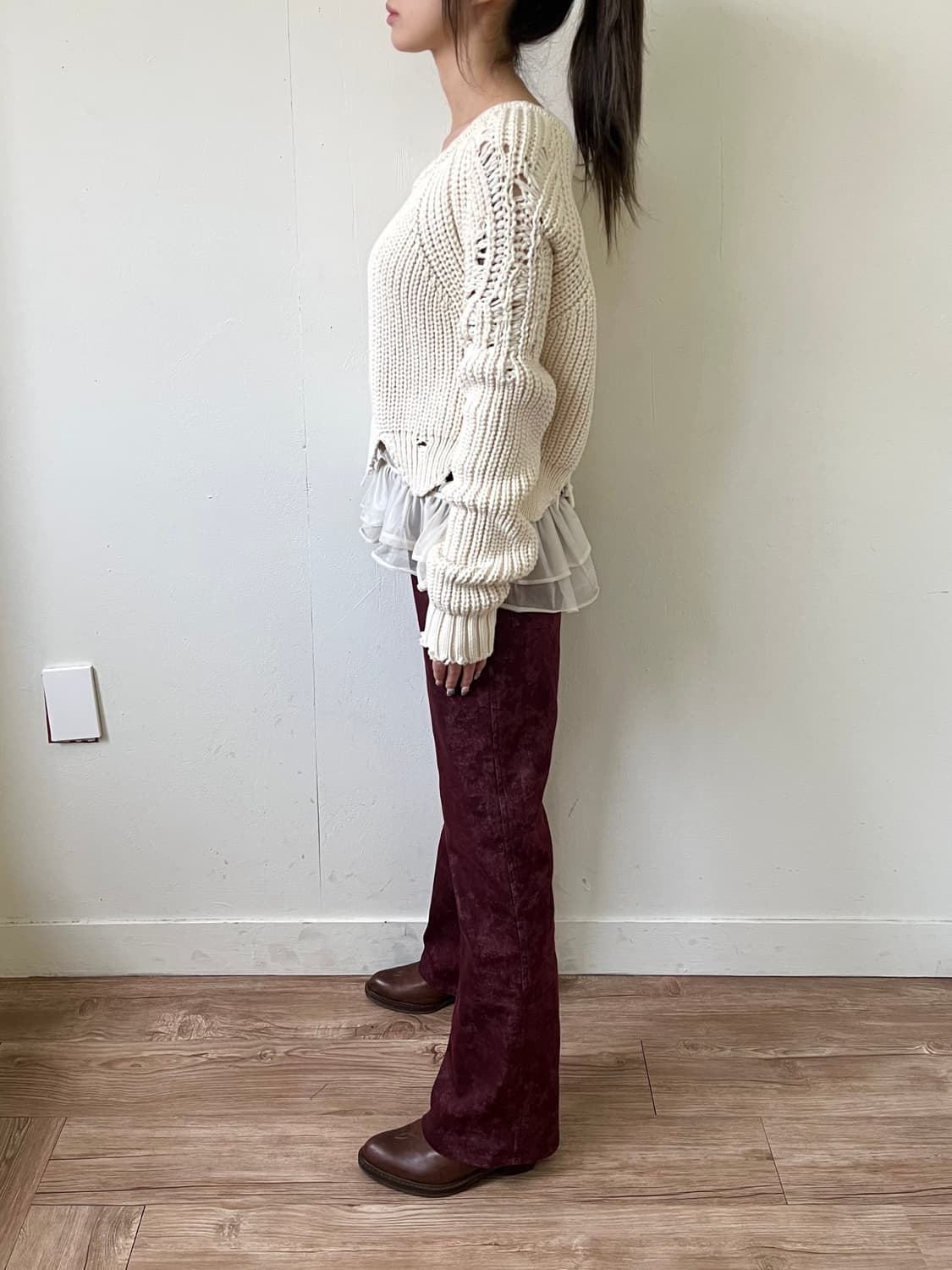 OFF White 크랙 크롭 스웨터 상품이미지8