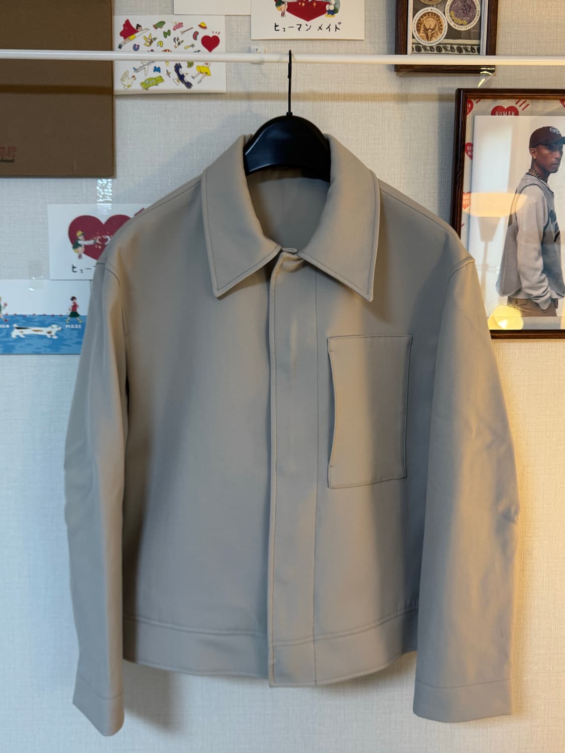 [S]COOR 쿠어 오버핏 울 크롭 블루종 자켓 크림 상품이미지6