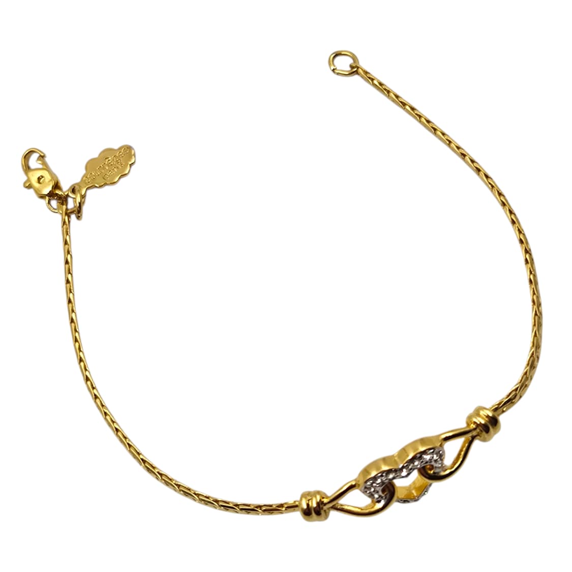 90s 꾸레쥬 하트 파베 스네이크 체인 팔찌 상품이미지2