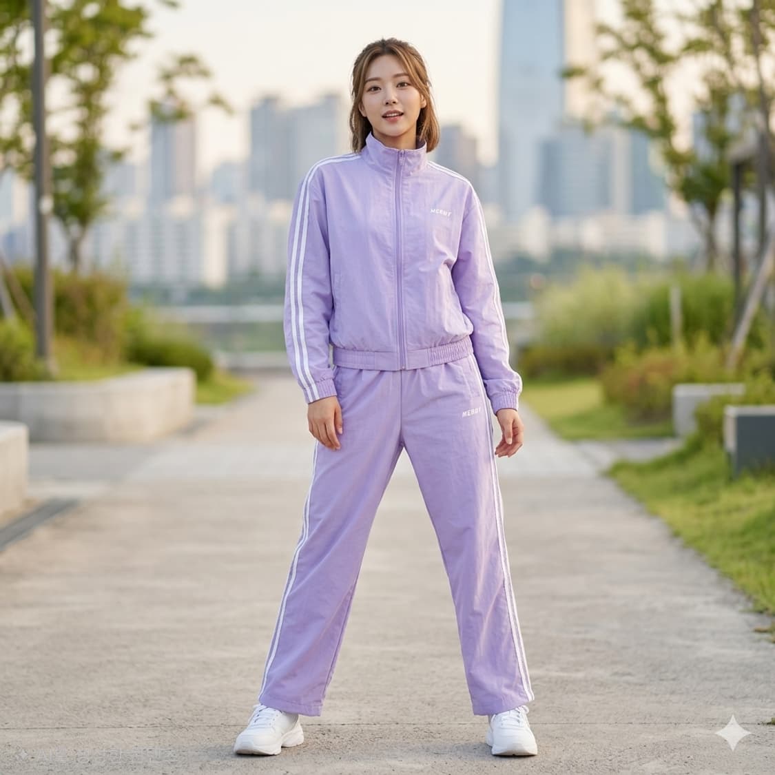 널디(NERDY) 사이드 라인 나일론 트랙 팬츠 상품이미지1