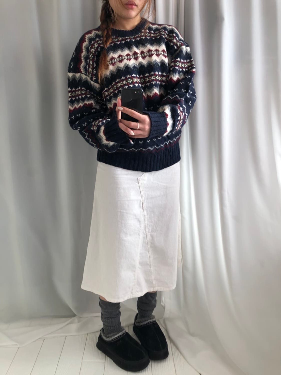 836. corduroy white midi SK  상품이미지2