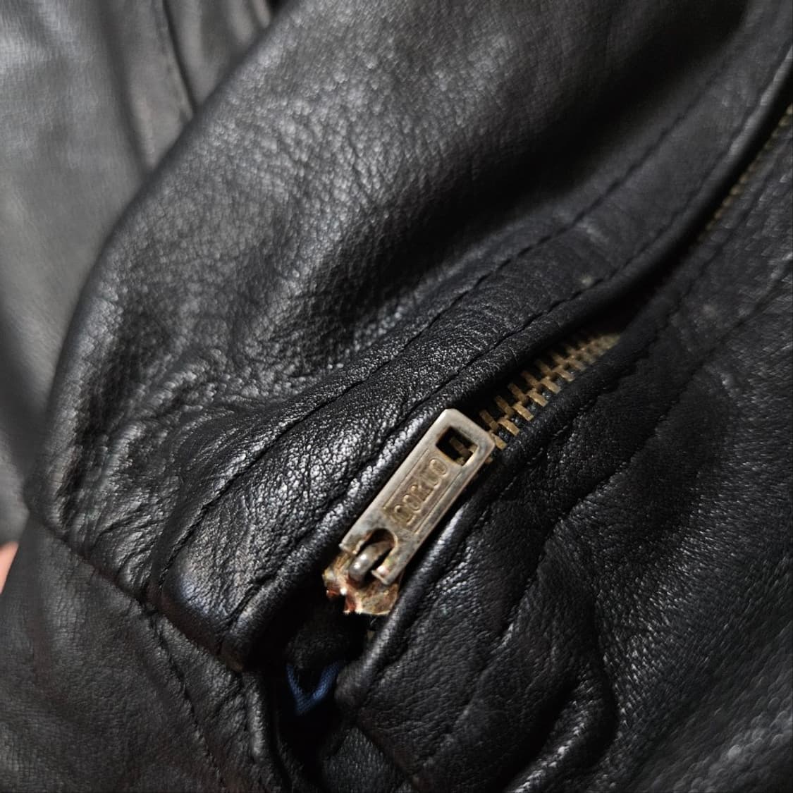 90s 카우하이드 레더 자켓 상품이미지5