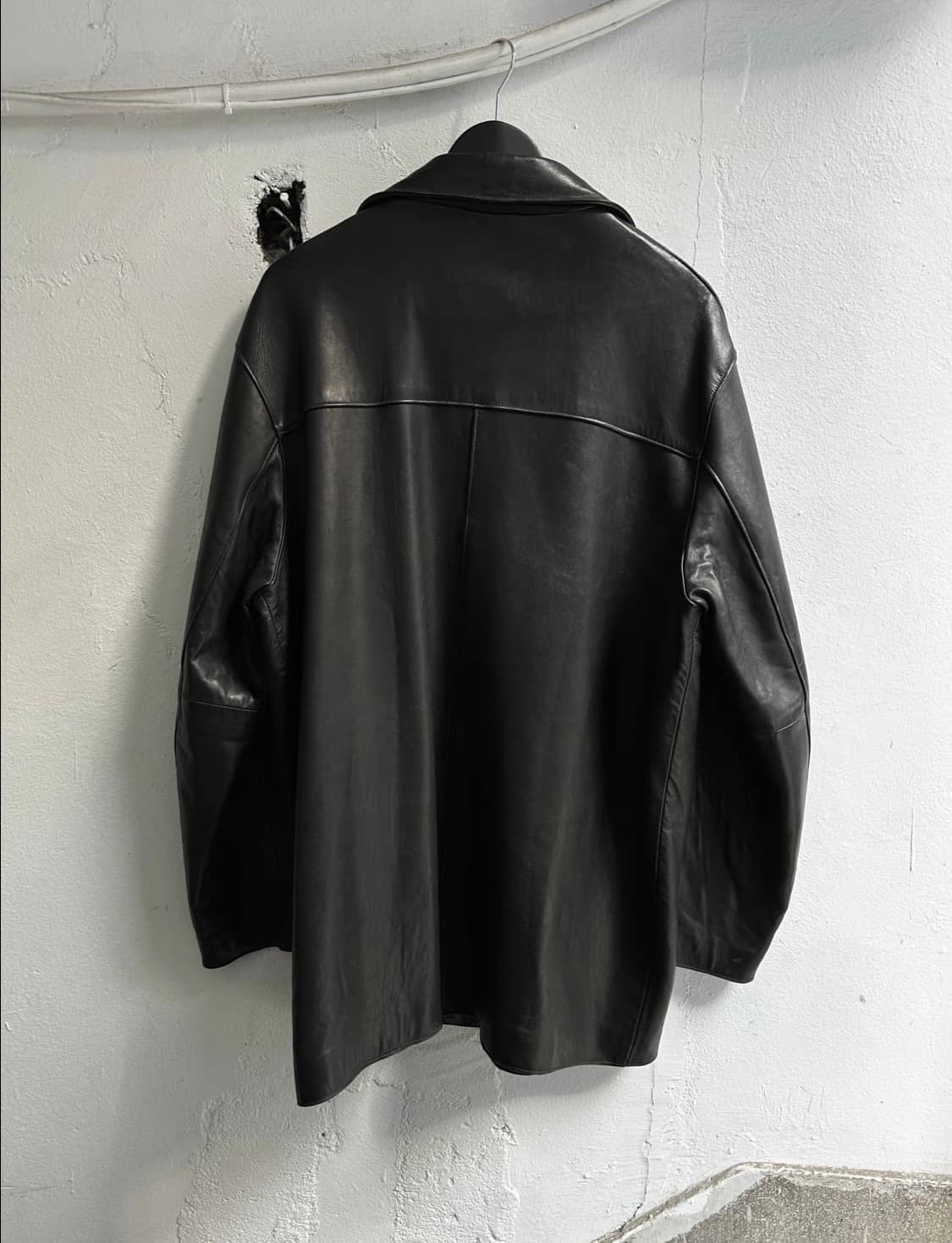 L)90‘s USA made  골든베어 레더 코트 오버사이즈 코트 카코트 상품이미지4