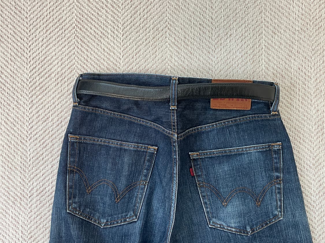 빈티지 실버 버클 레더 벨트  J03893 상품이미지3