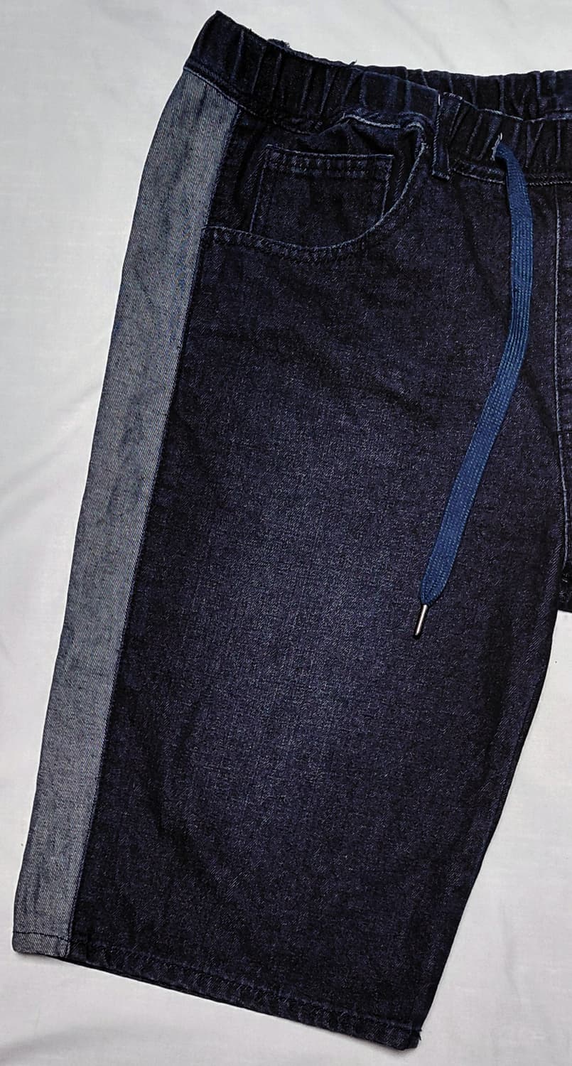 Doublefocus 사이드 배색 데님 밴딩 반바지 (XL/34~38) 상품이미지3