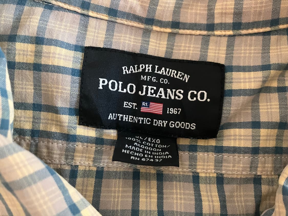 90s~00s Polo Jeans Co 폴로진스 RL성조기 체크셔츠 XL 상품이미지4