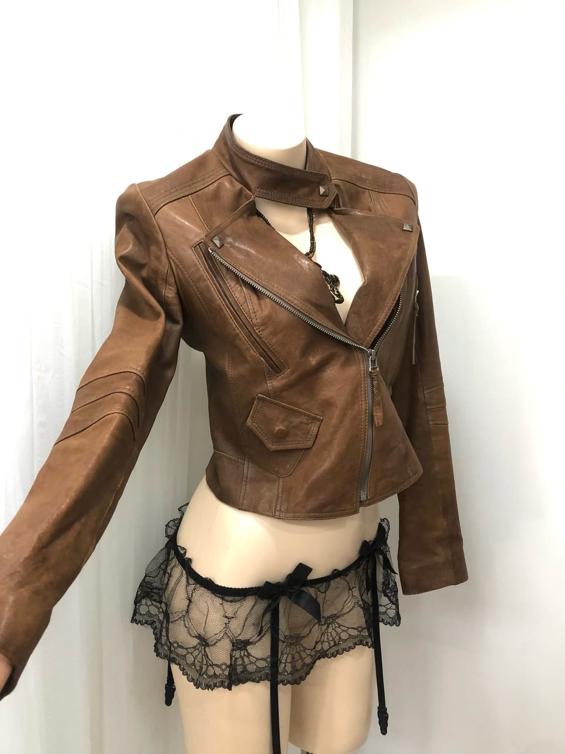 VOV brown lambskin rider jacket 상품이미지6