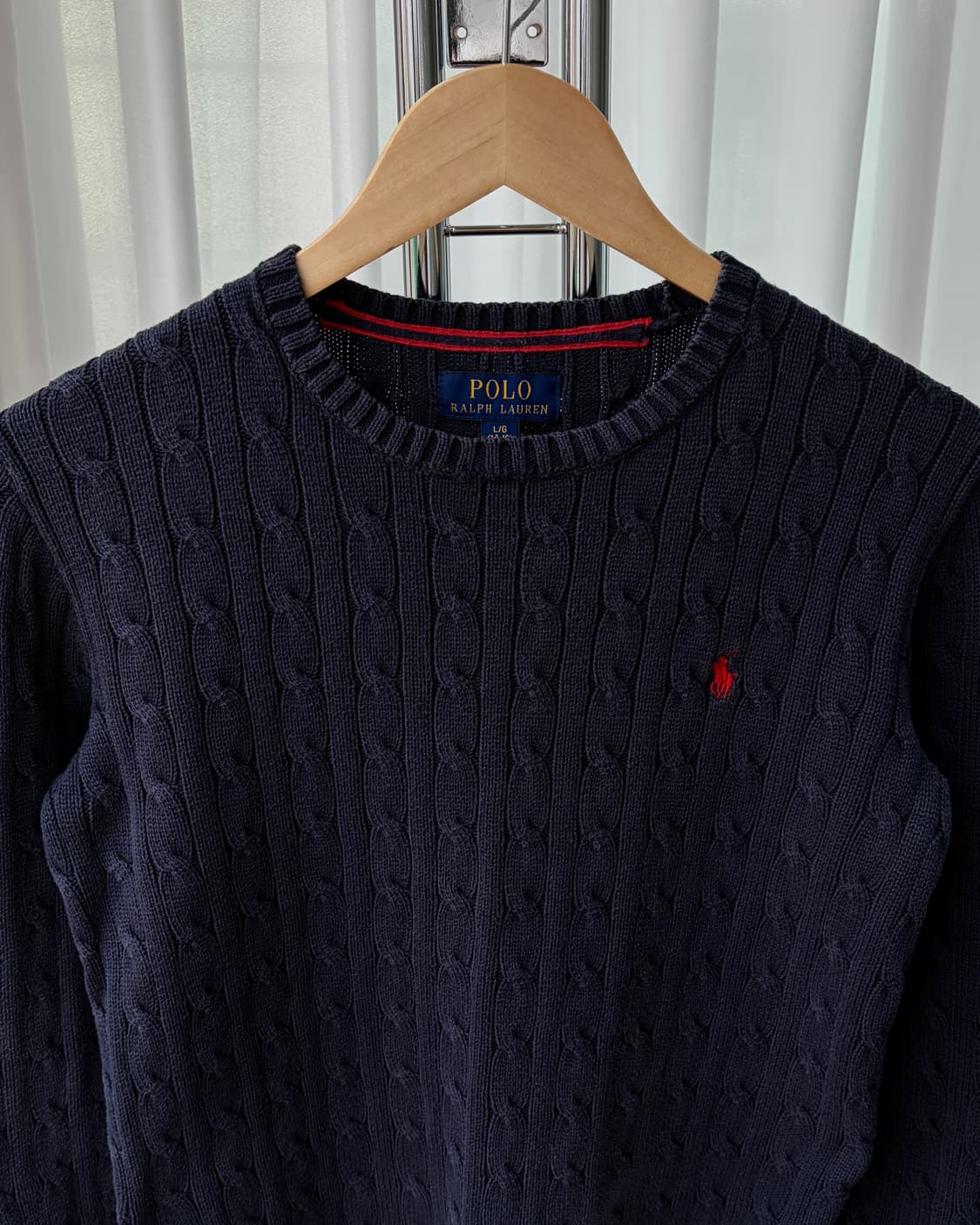 [S]폴로 랄프로렌 꽈배기 케이블 코튼 니트 navy 상품이미지4