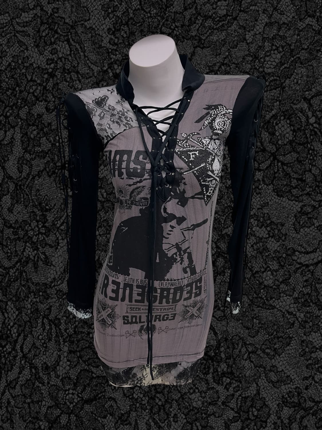 ‘SALVAGE' lace detail corset sleeve 상품이미지3