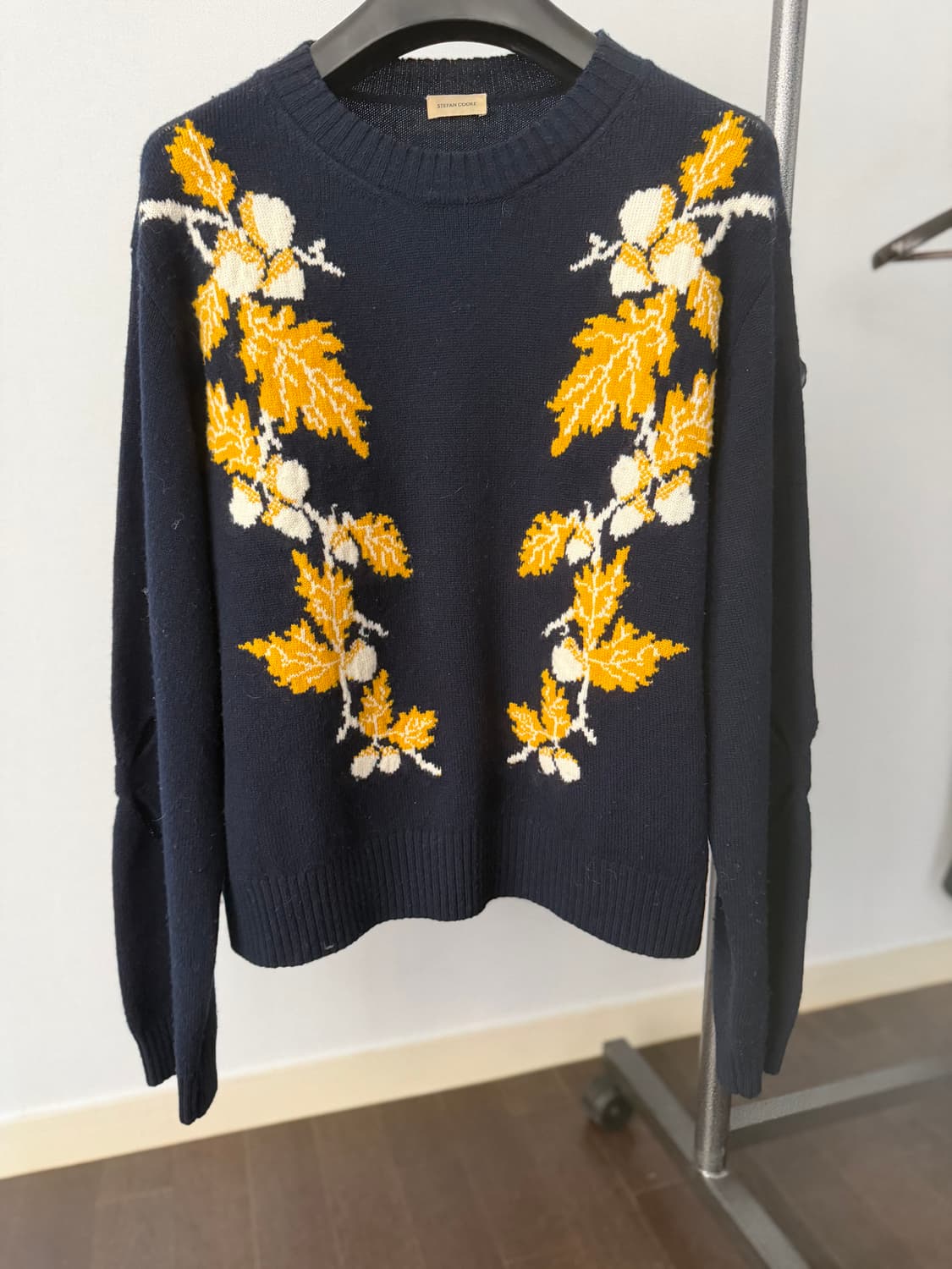 스테판쿡 프린팅 니트 네이비 XL 상품이미지3