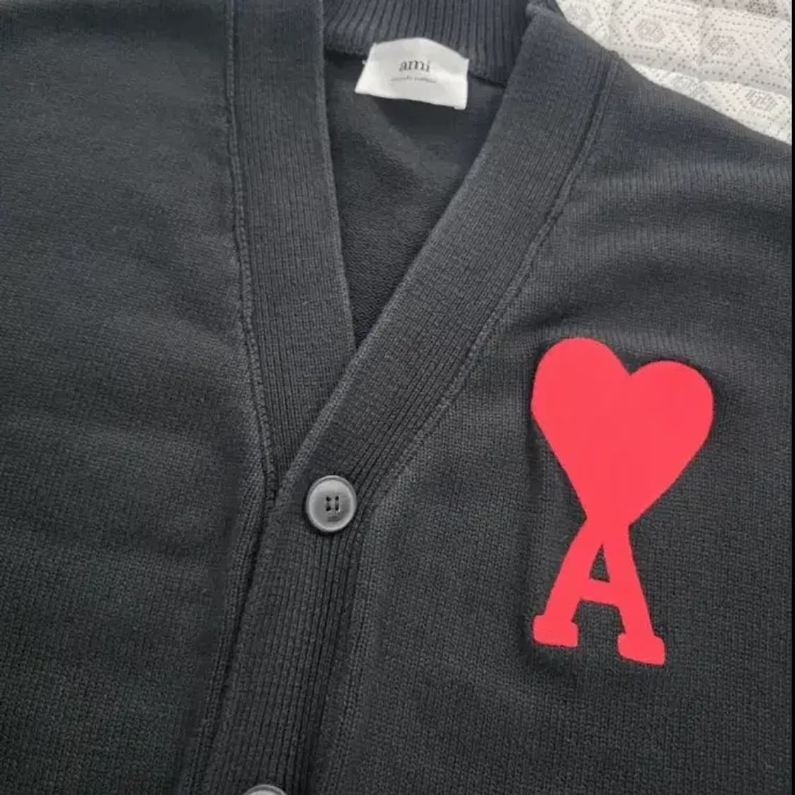 아미 빅 하트 로고 가디건 블랙 100 상품이미지3
