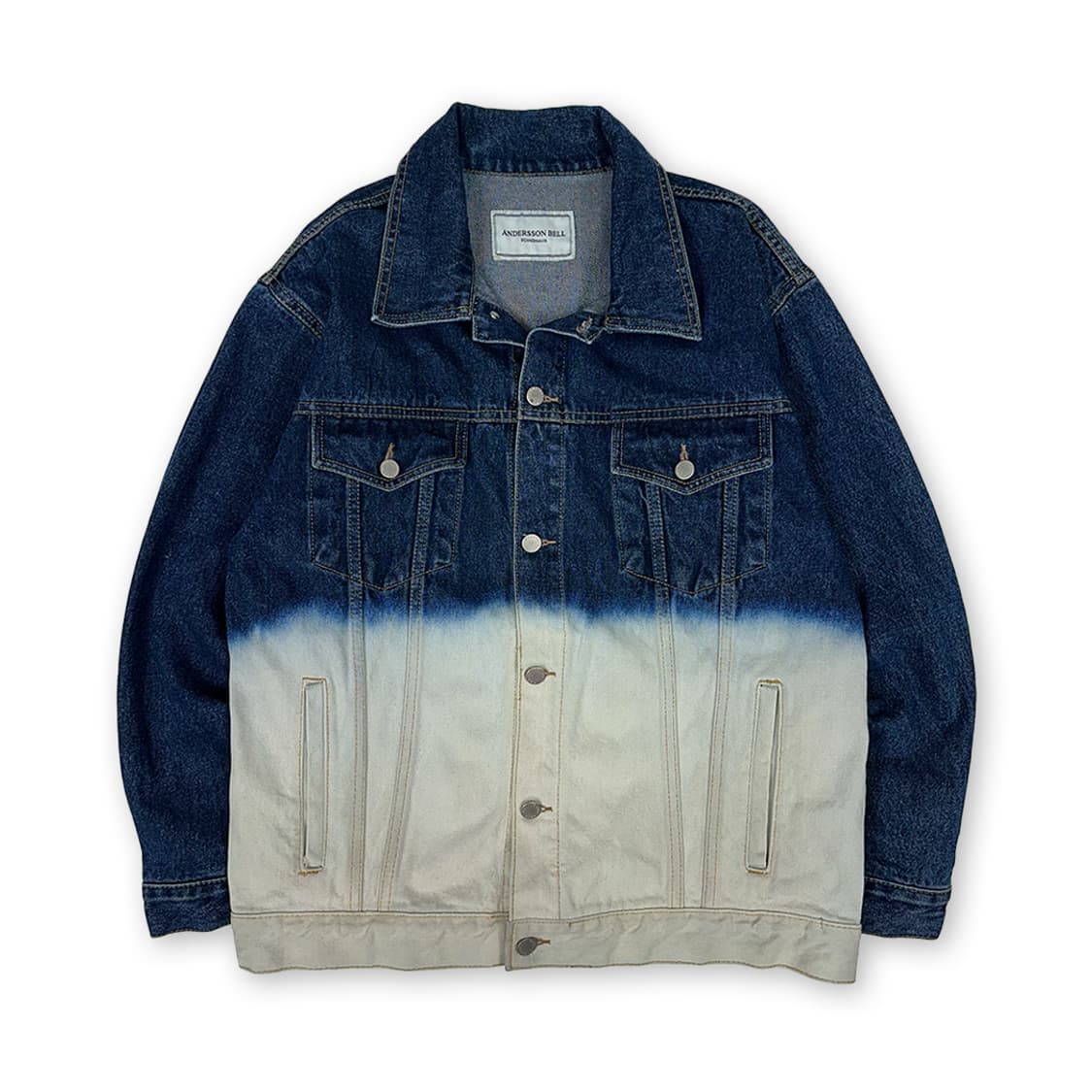 앤더슨벨 레터링 투톤 데님 자켓 상품이미지1
