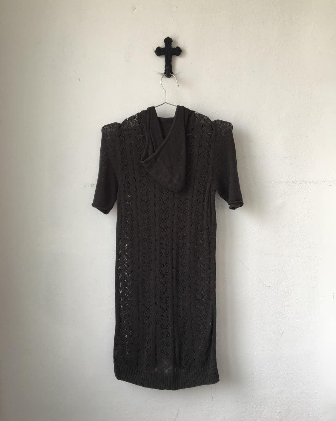 Punching pattern knit hood zip up 상품이미지3