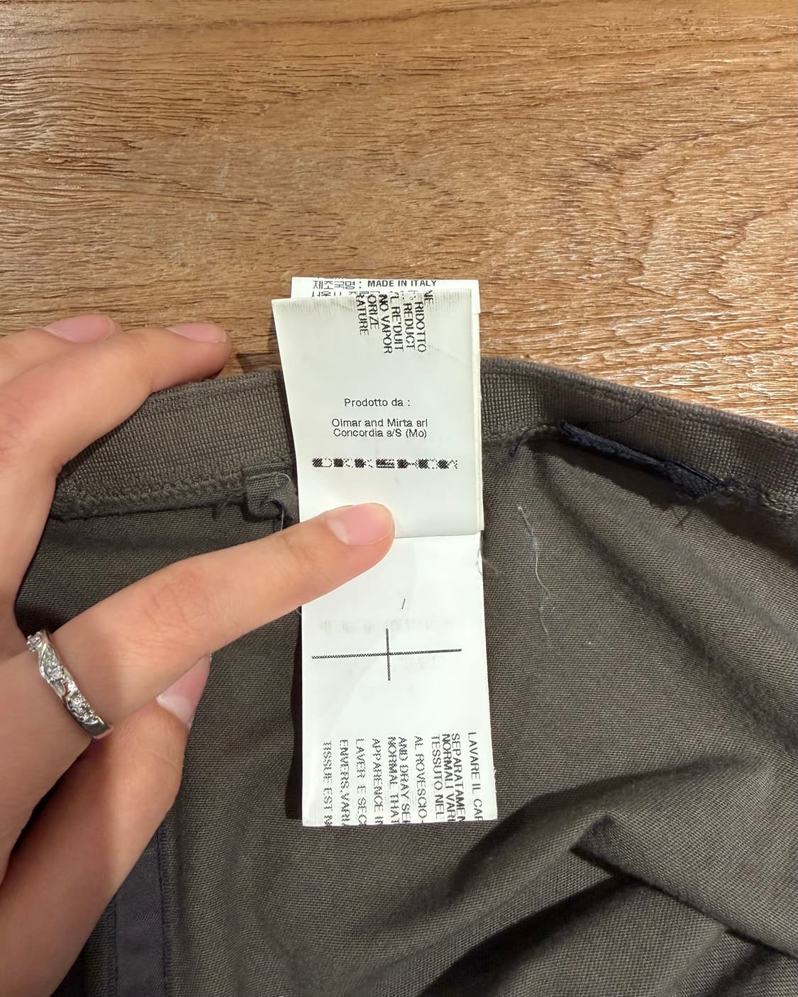 릭오웬스 카키 코튼 언발란스 스커트 상품이미지9