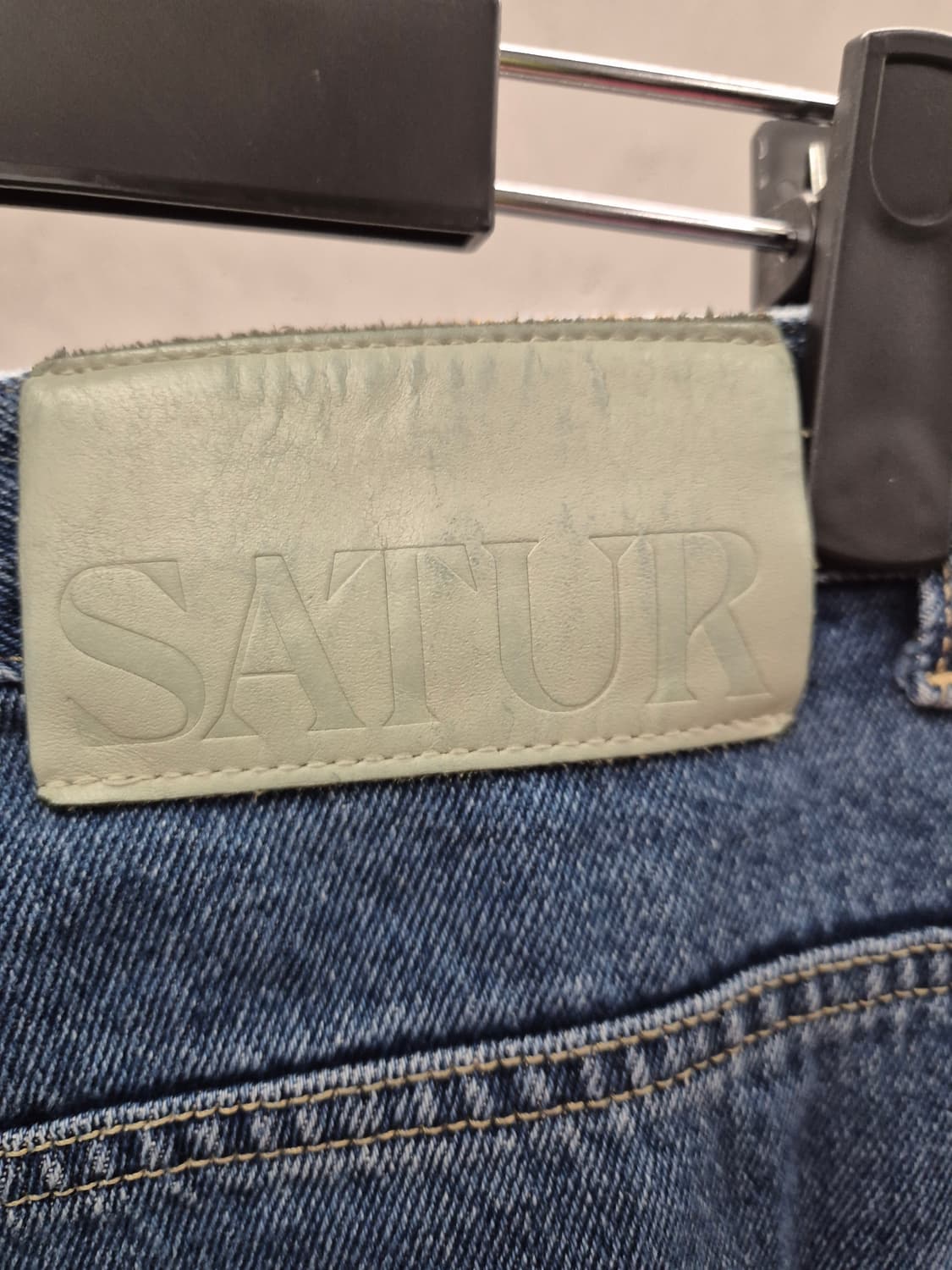 SATUR 빈티지 워싱 와이드 데님 상품이미지4