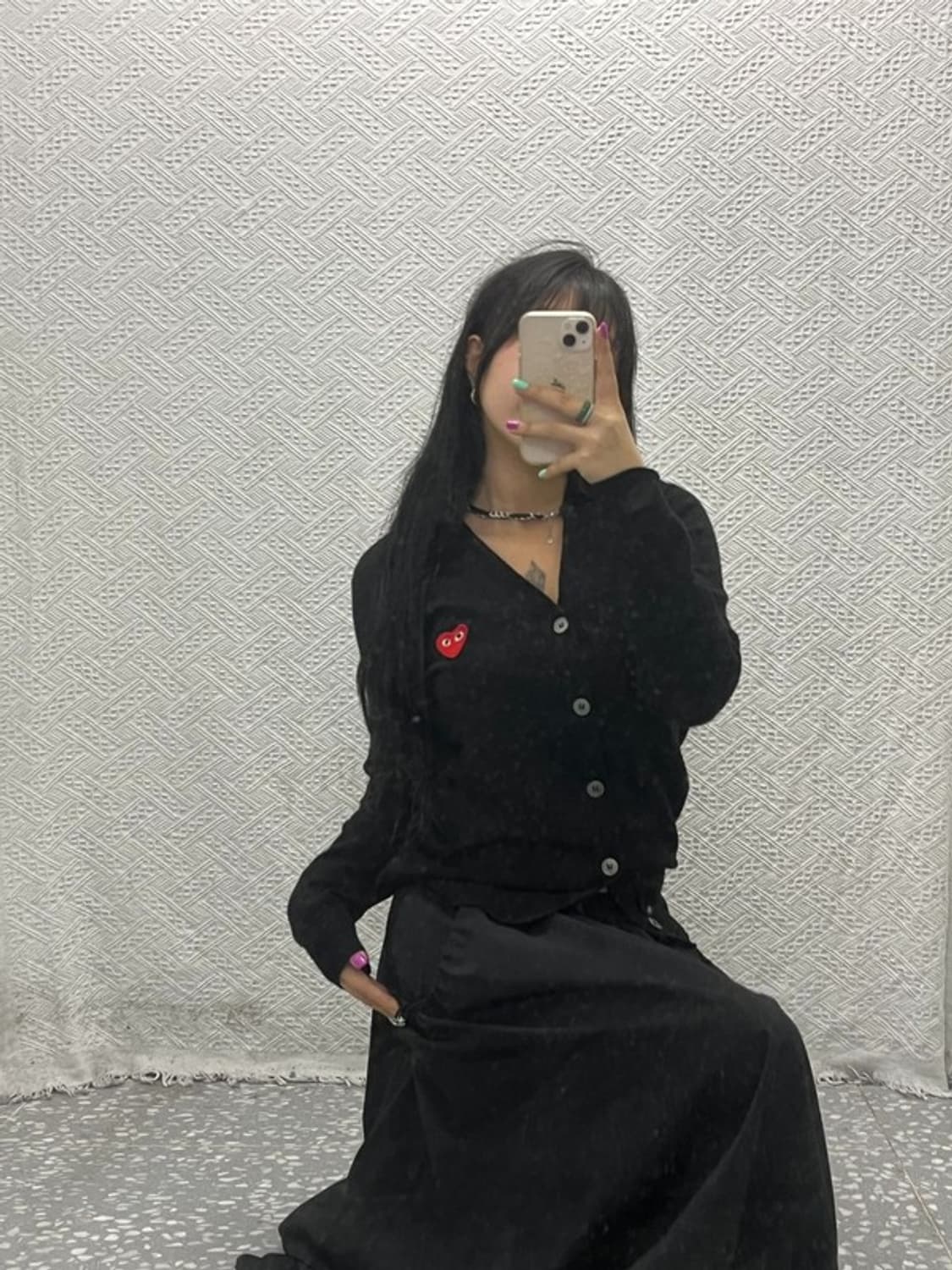 꼼데가르송 베이직 모던 하트 와펜 가디건 L C06557 상품이미지2