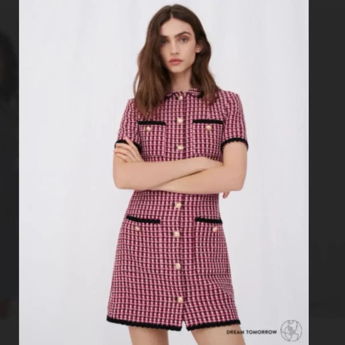 [36]마쥬 레드체크 트위드 원피스 상품이미지2