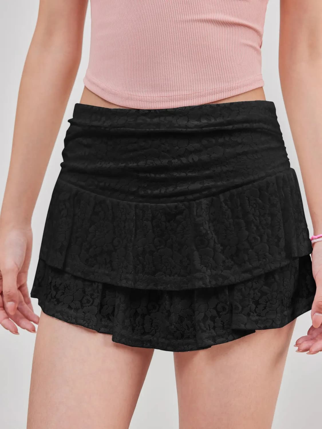 샵사이다 floral lace layered mini skirt 상품이미지3
