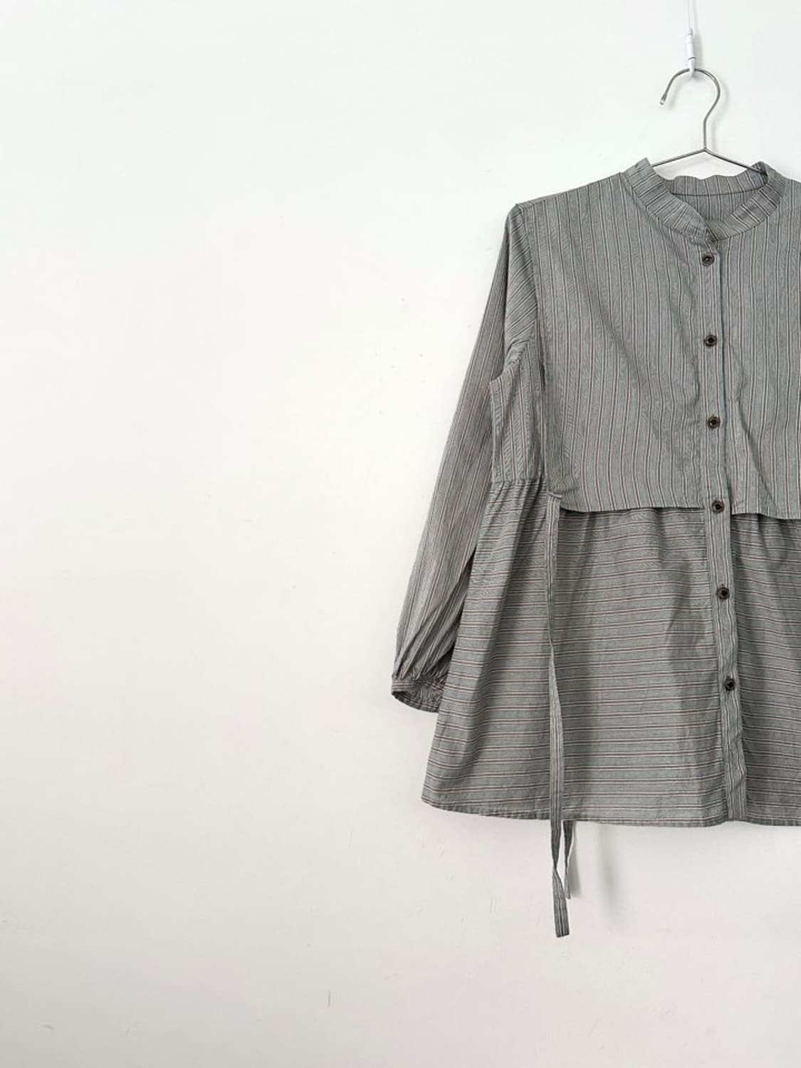 Liliane Burty Éclat wrap tie check blous 상품이미지5