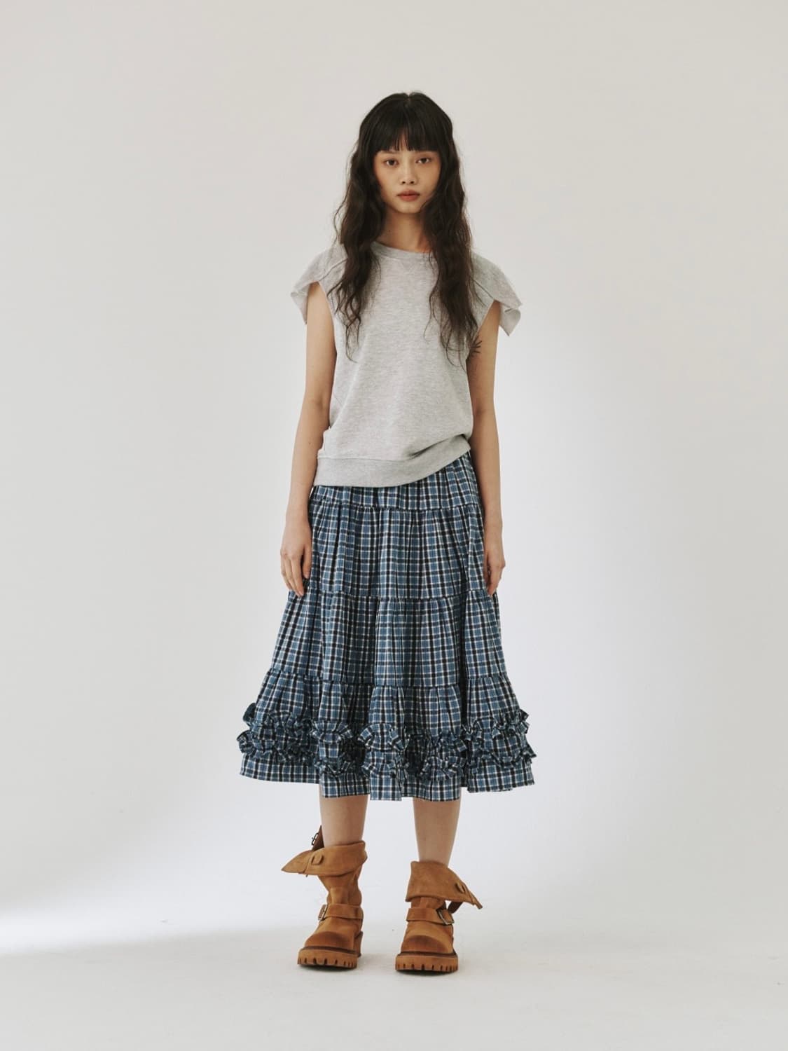 PLZPROJECT MIDDLE FRILL SKIRT 상품이미지1