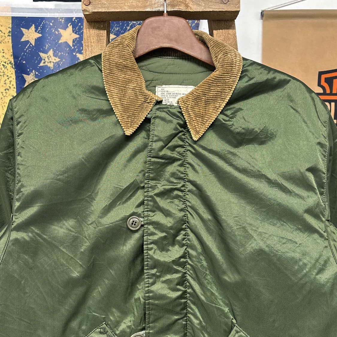 80s 오리지널 U.S. NAVY A-1 덱자켓 브라운 코듀로이 N436 상품이미지2