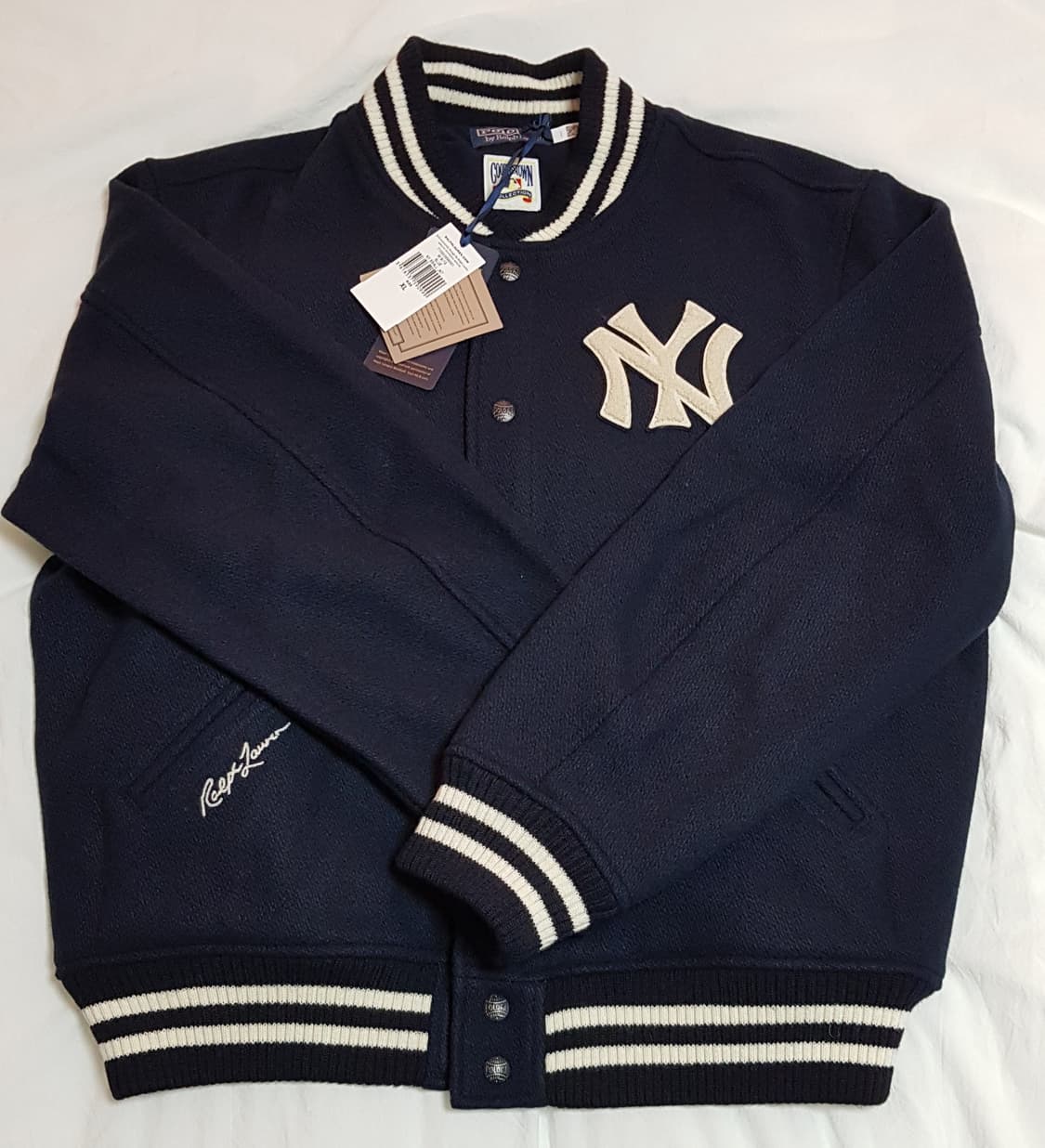 [L,XL] 폴로 x MLB 24FW 뉴욕 양키스 바시티 울 자켓 팝니다 상품이미지5