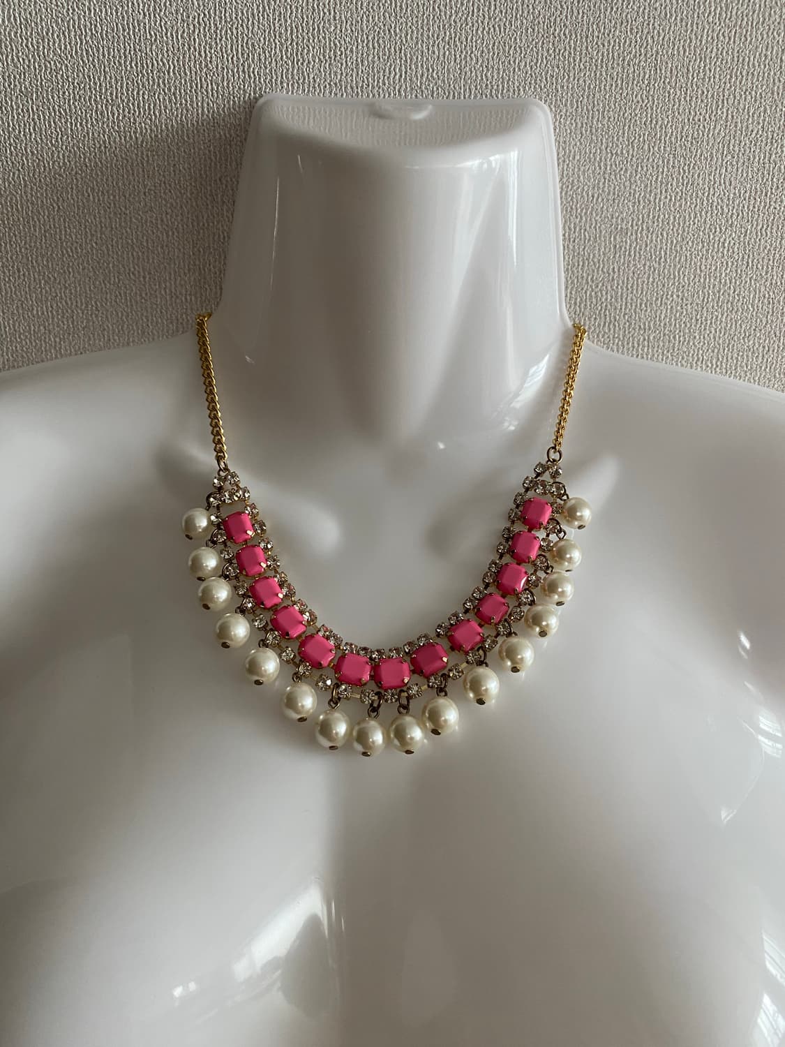 빈티지 갸루 핑크 진주 목걸이 키치 상품이미지1