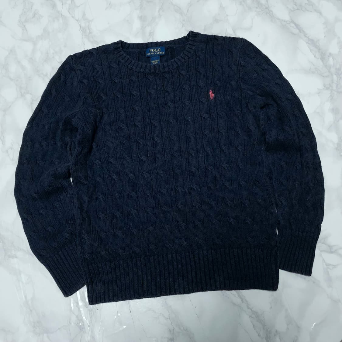 폴로 랄프로렌 꽈배기 니트 네이비 깔끔 상품이미지1