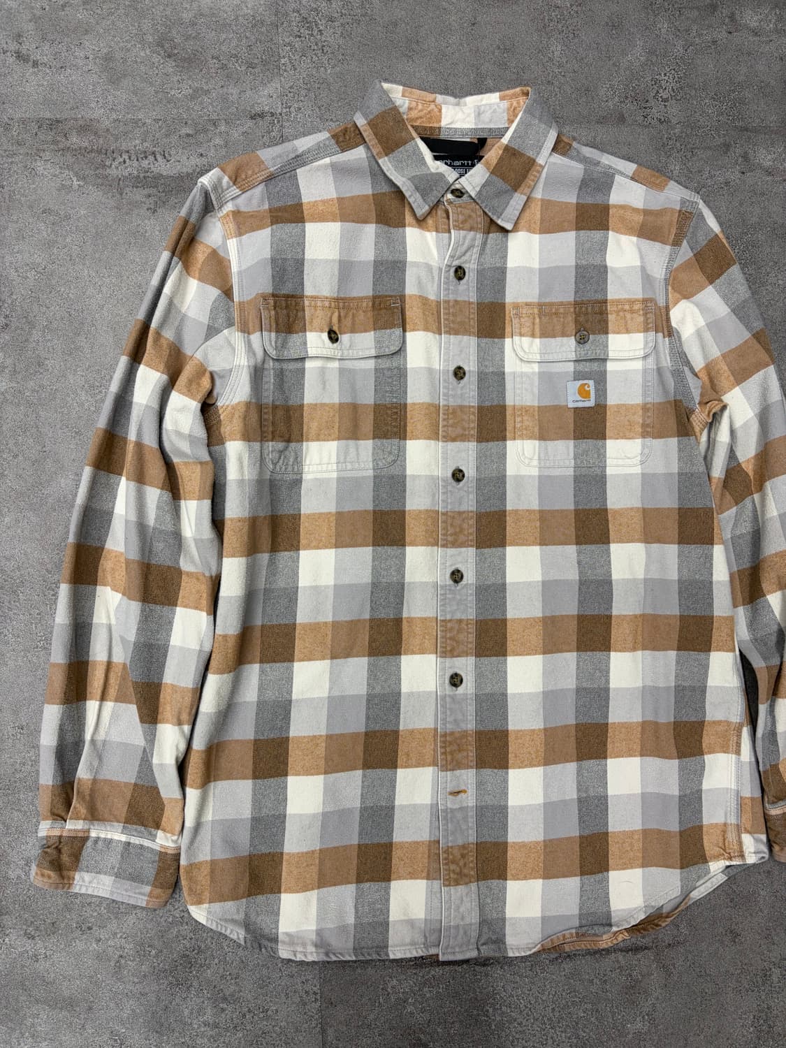 칼하트 플란넬 체크 셔츠 브라운/그레이 상품이미지2