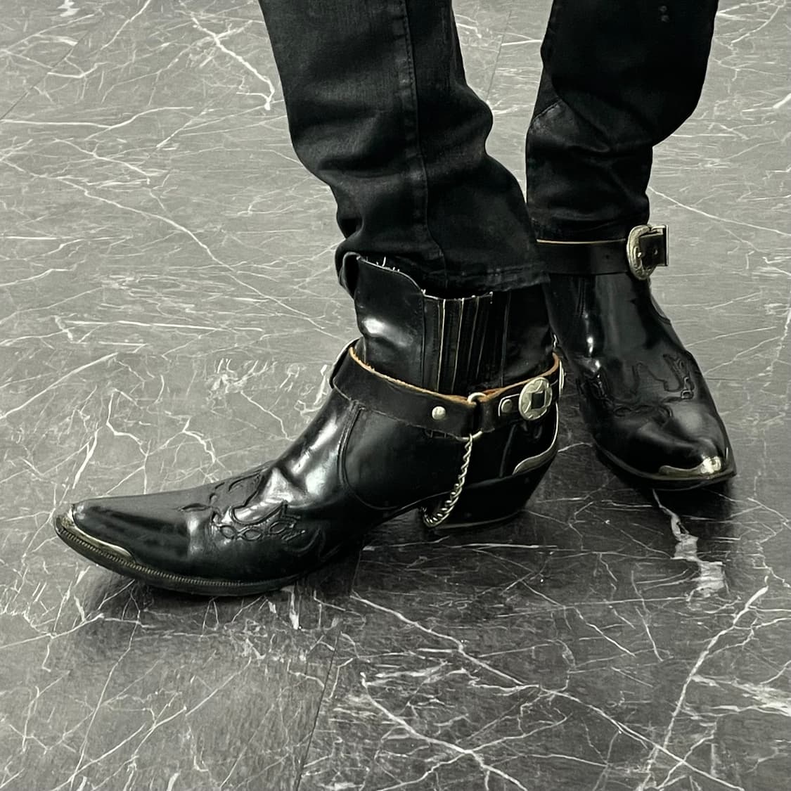 엘도라도 소가죽 모터사이클 크롬 웨스턴 부츠 상품이미지4