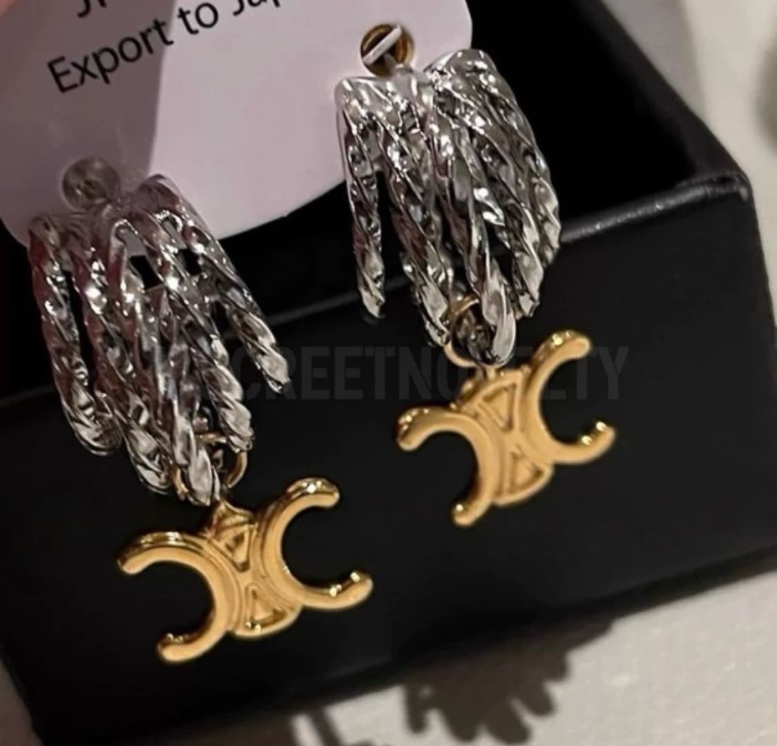 셀린느 트리옹페 트위드 이어링 상품이미지5