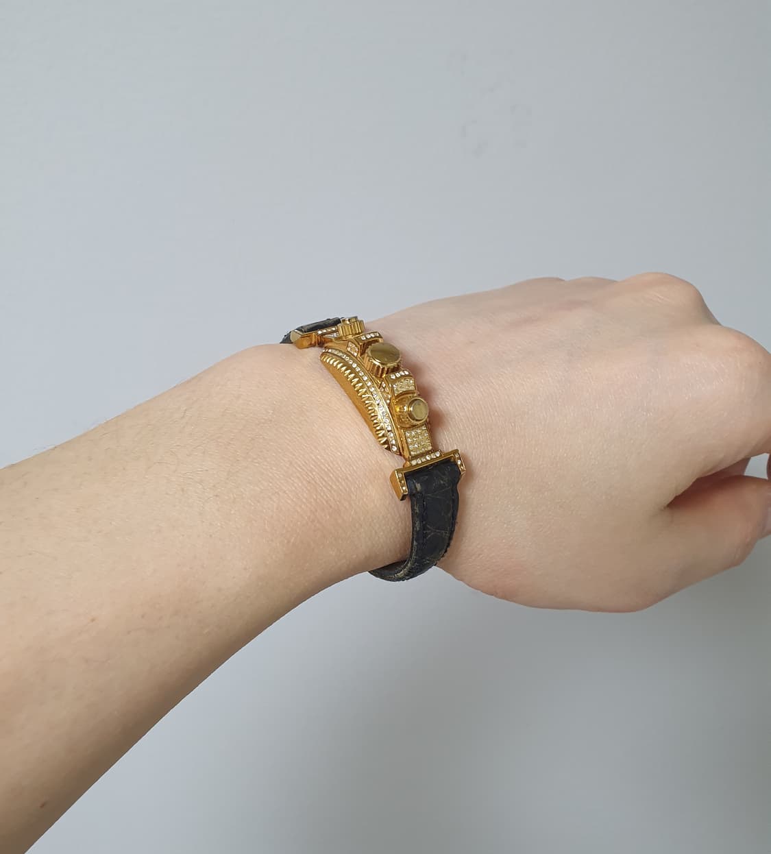 드바스크 악어가죽+스와로브스키 OG 유광골드 블랙)정품 상품이미지3