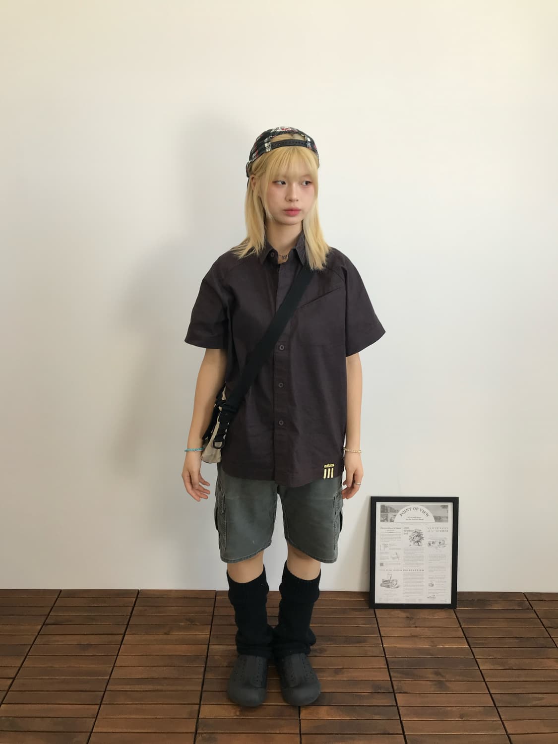 Adidas 3 Stripe Brown Short Sleeve Shirt 상품이미지1