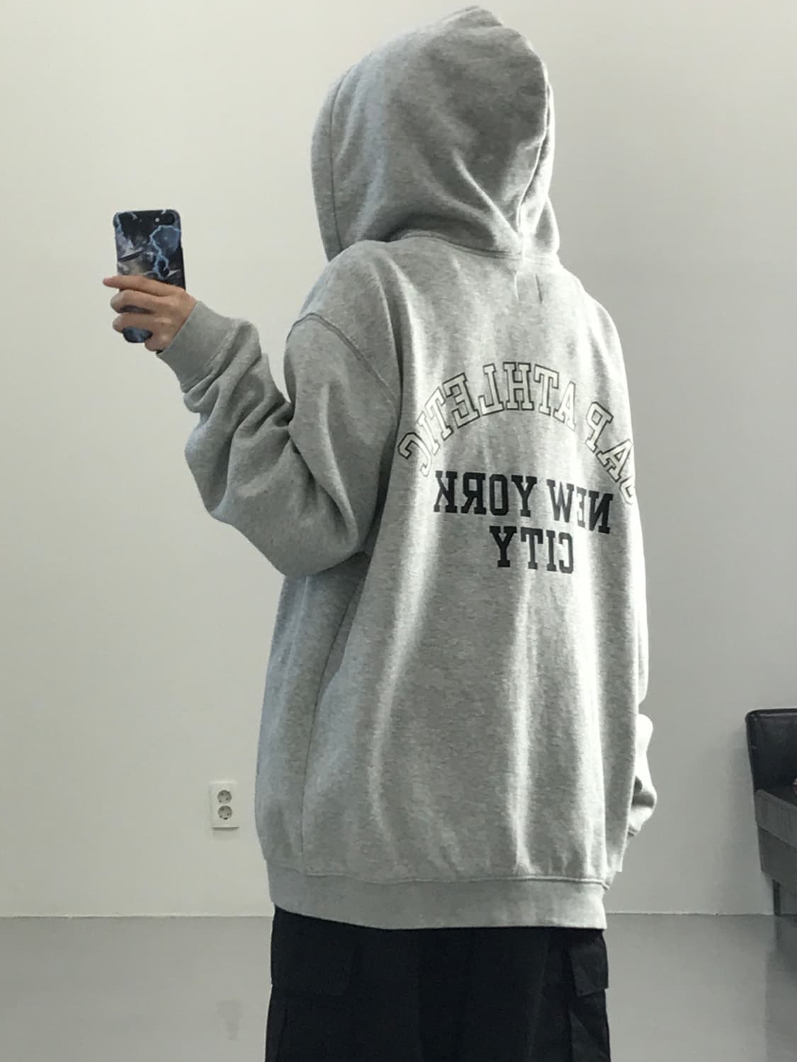 갭 뉴욕시티 프린팅 그레이 후드집업 상품이미지2