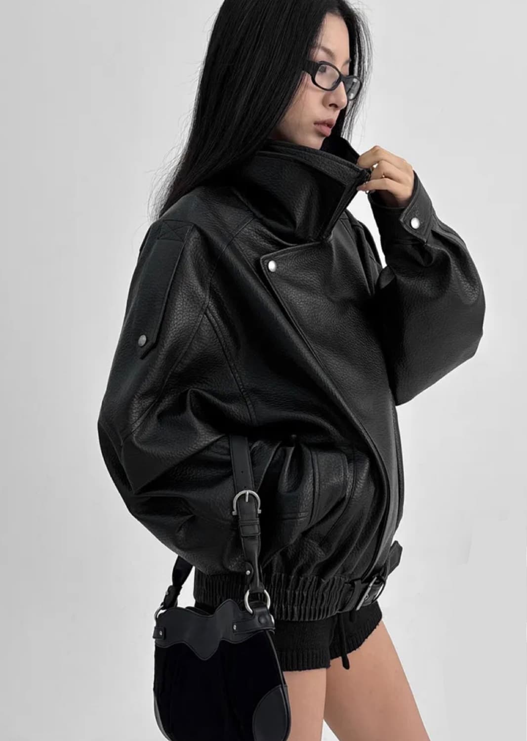 블랙업 티쿠 더블카라 벨트 라이더 자켓 상품이미지1