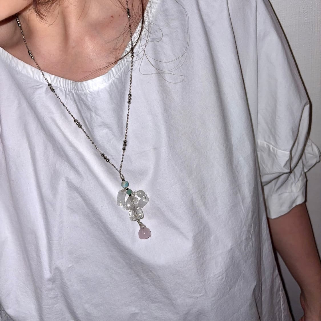 아기 부처 원석 오리엔탈 목걸이 baby Buddha necklace 상품이미지8
