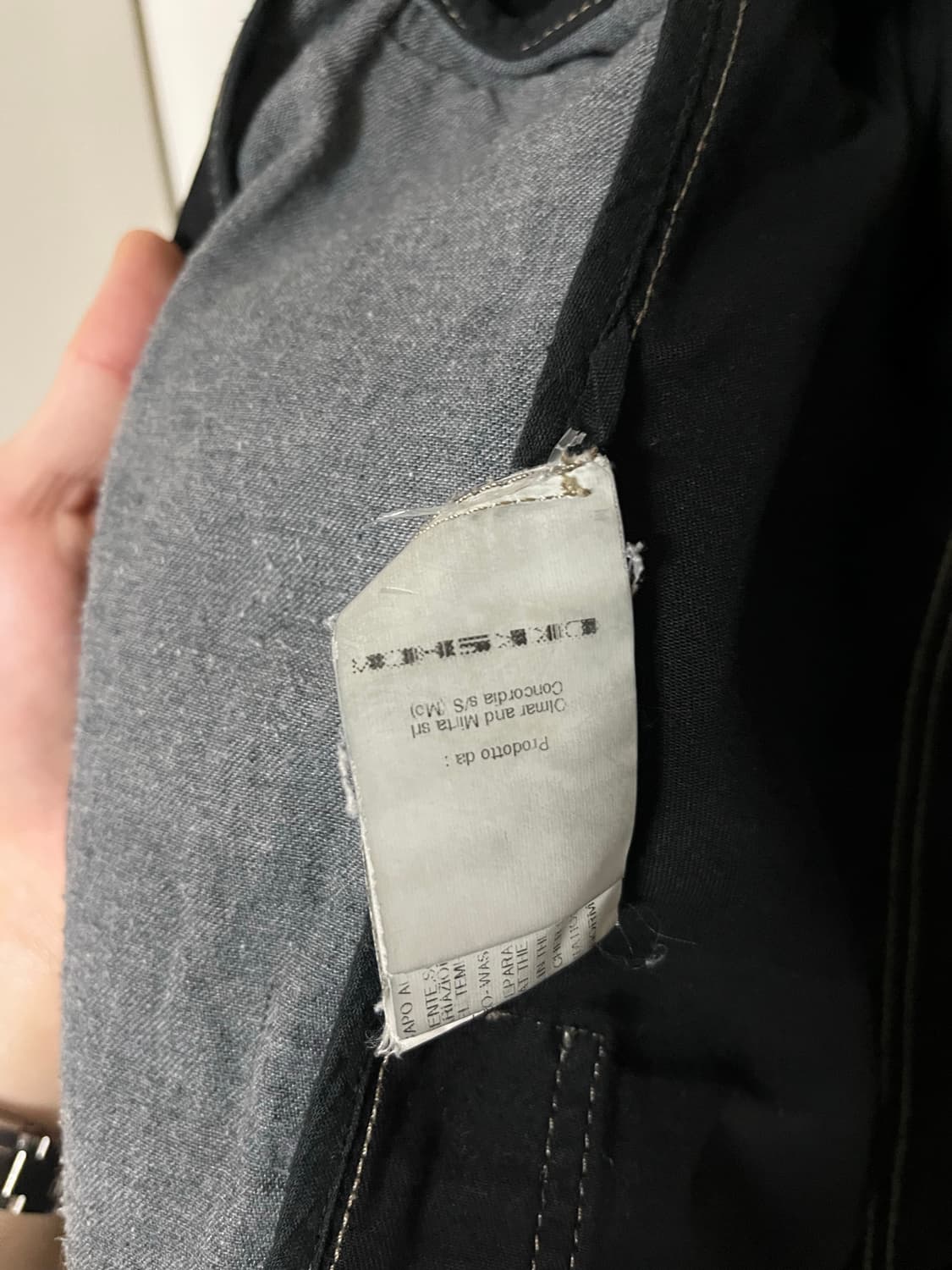 [S] 릭오웬스 13fw 왁스 코팅 슬레이브 몰리노 데님 자켓 상품이미지4