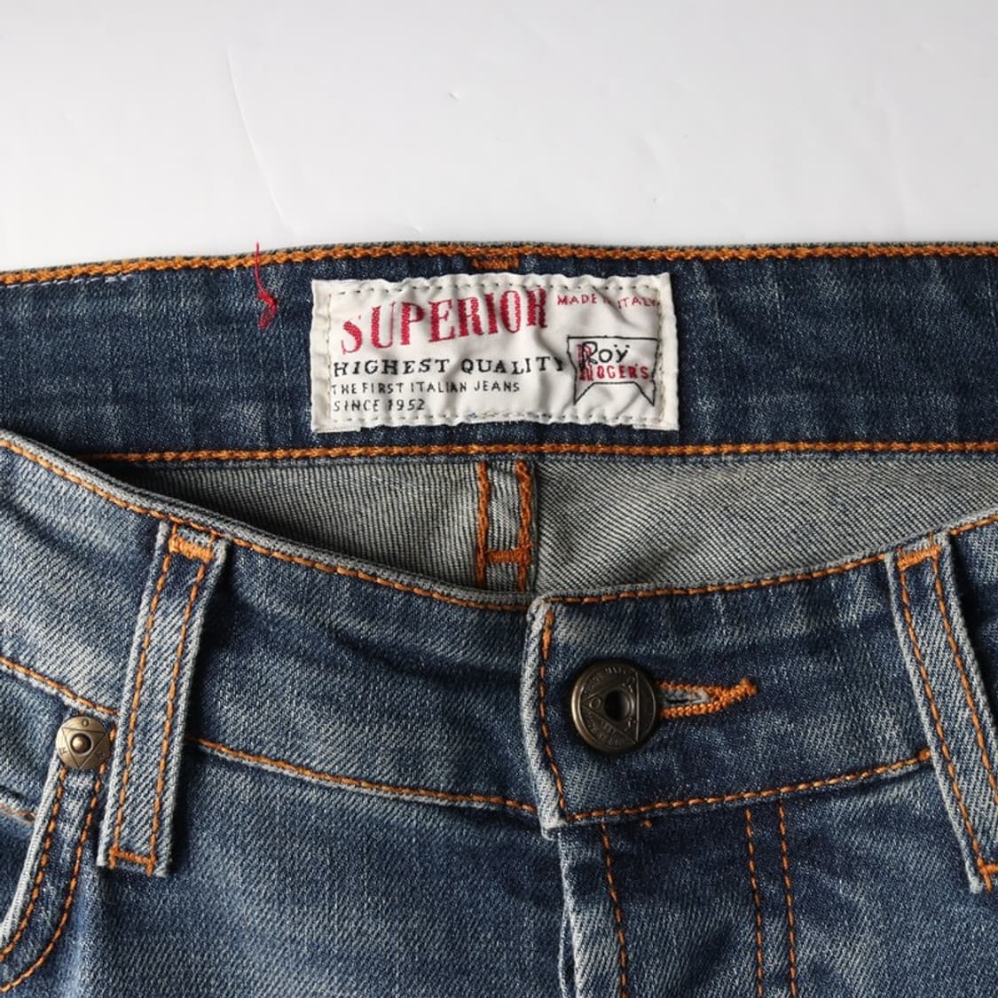 로이로저스 시그니처 삼각로고 슬림핏 워싱 데님 32 상품이미지6