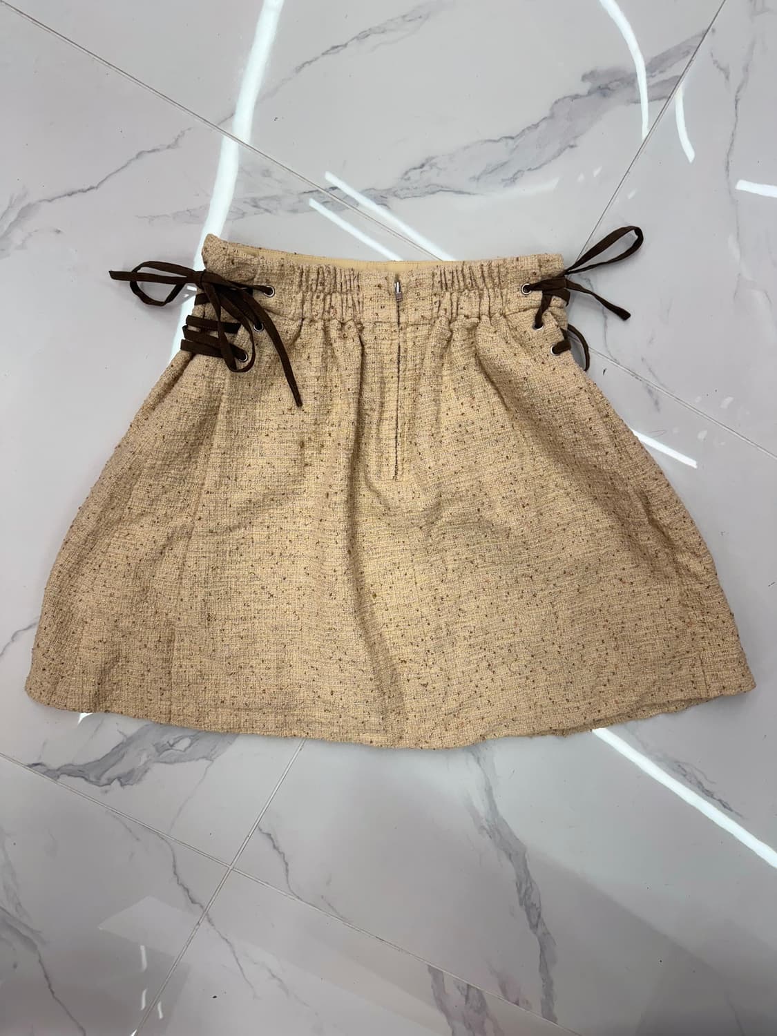 •Japanese vintage 트위드 스커트 레이스업 미니스커트 상품이미지2