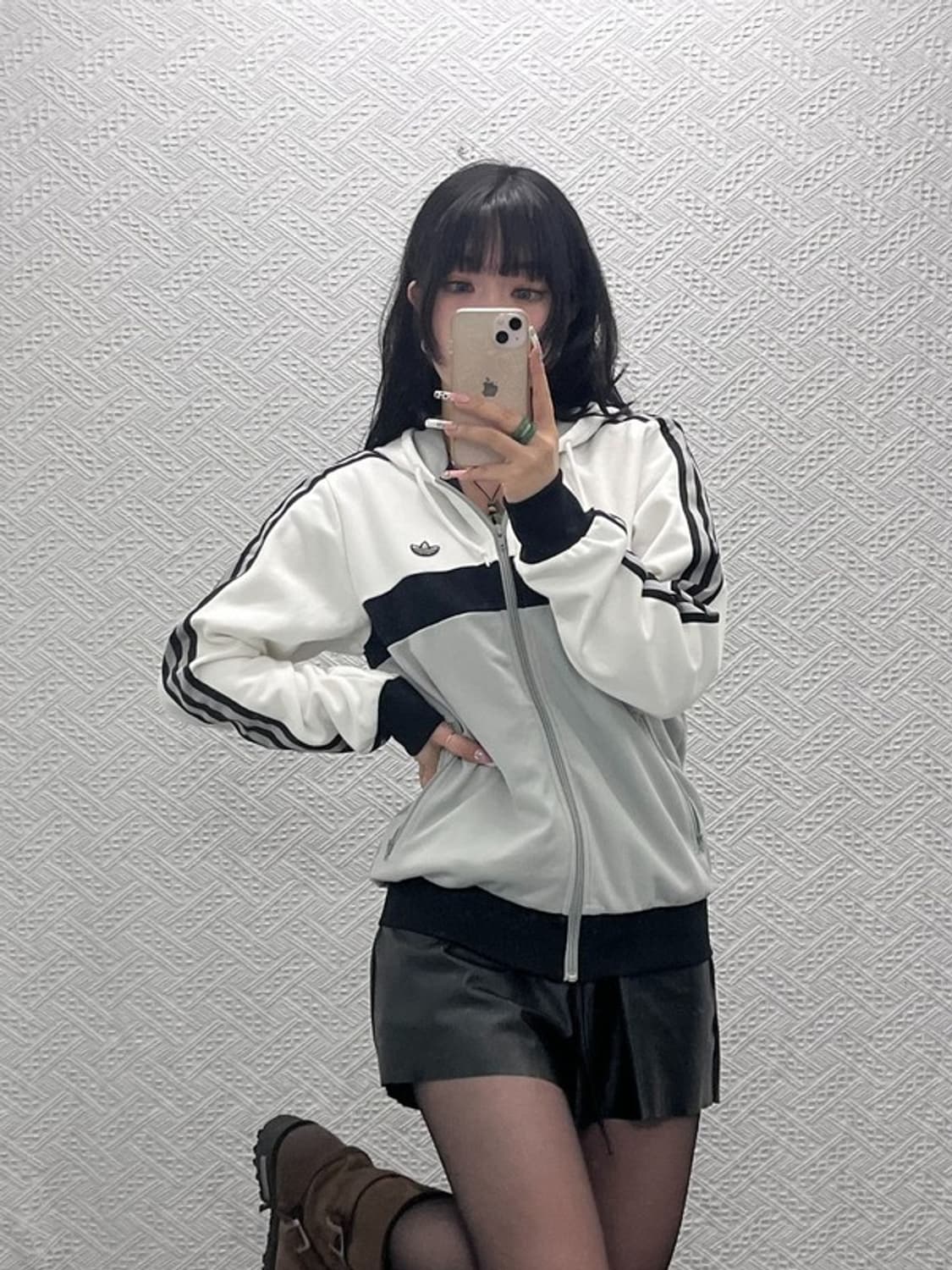 아디다스 희귀 Y2K 캐주얼 키치 오레오 져지 후드집업 95 C11498 상품이미지1