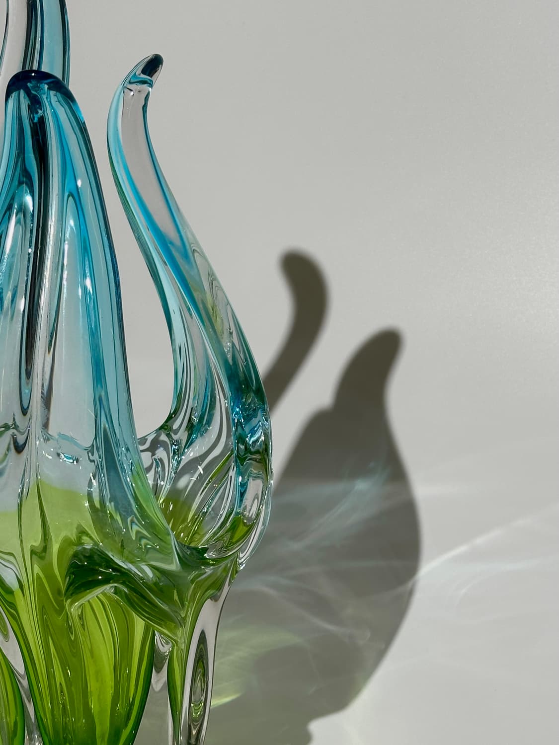 체코 빈티지 아트글라스 블루&그린 화병 오브제 상품이미지10