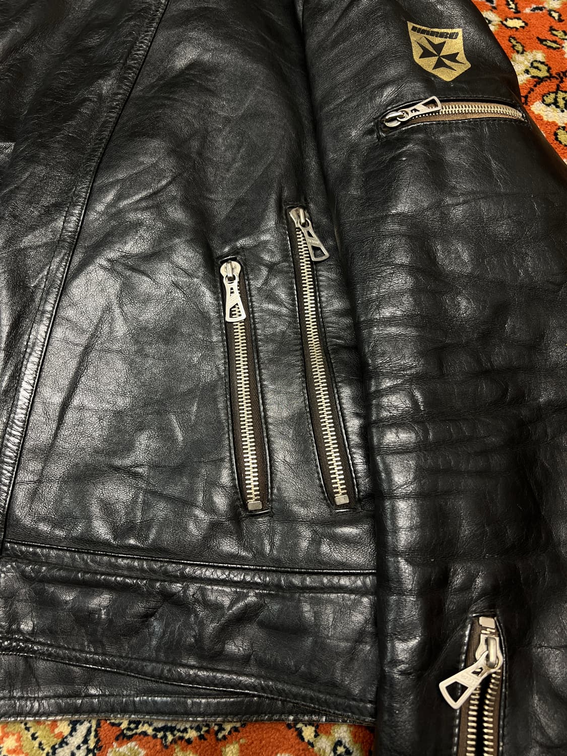 [52] HARRO 독일 빈티지 리얼레더 모터사이클 라이더자켓 상품이미지4