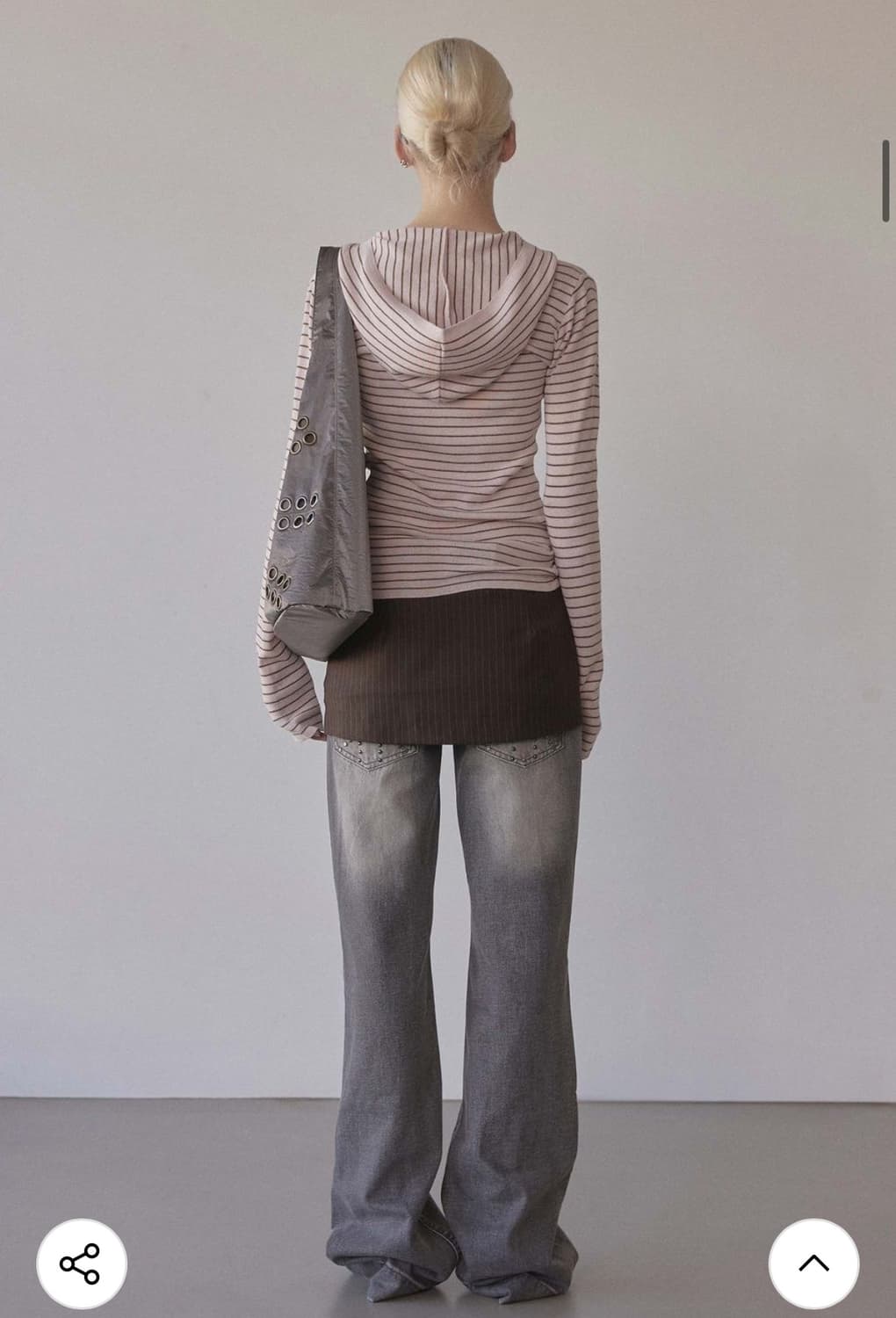 스컬프터 Knitted Stripe Hoodie Pink/Brown 상품이미지2