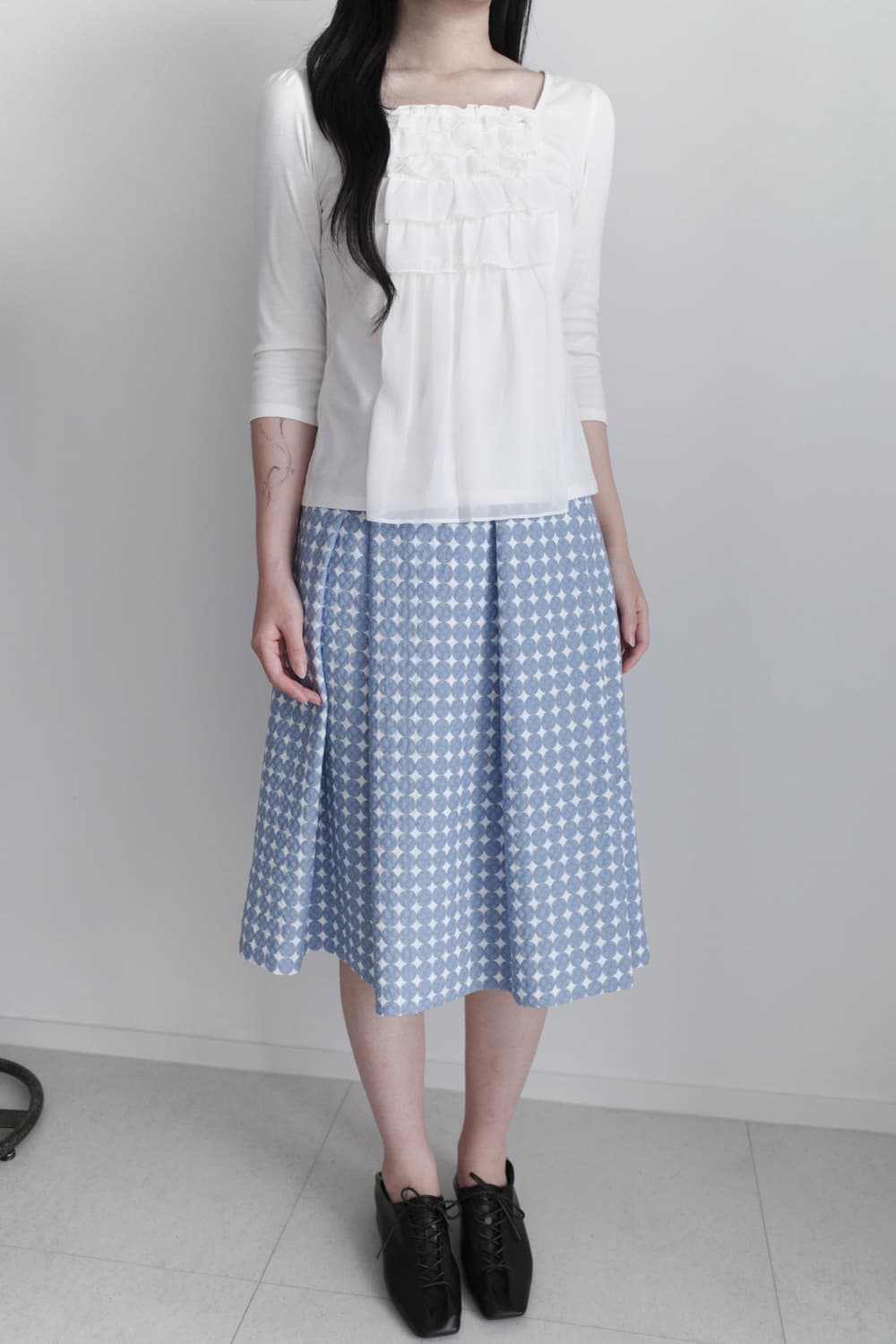 dot pleats skirt  상품이미지5