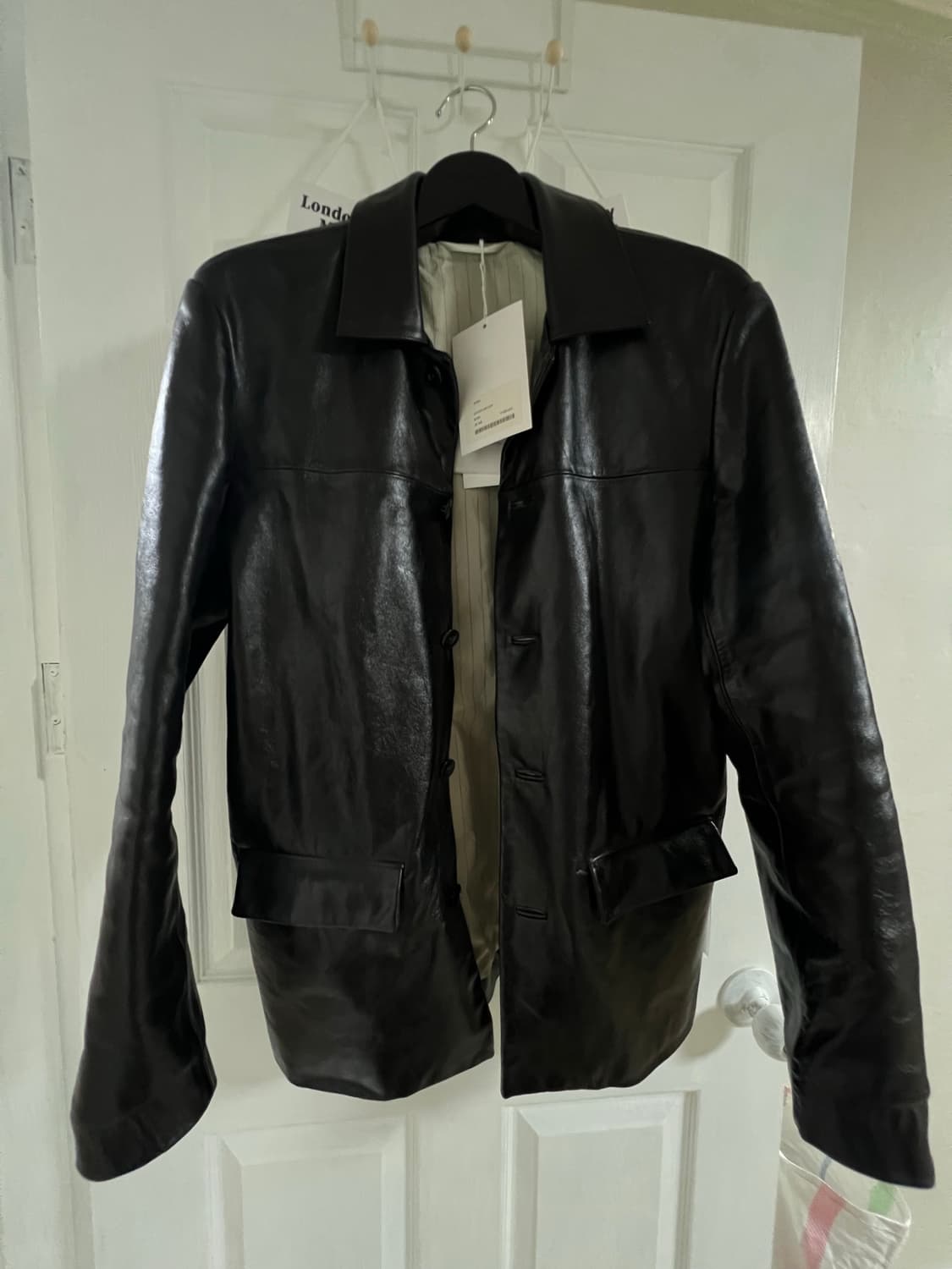 강정석 25fw 레더 카코트 48 size black 상품이미지2