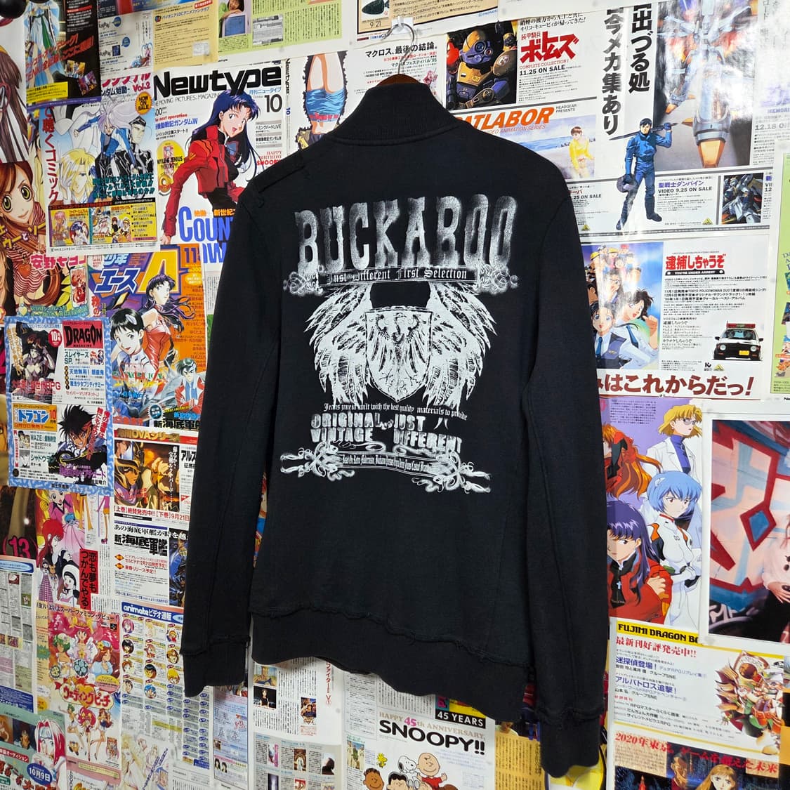 버커루 Y2K 펑크 자수 블랙 코튼 집업 상품이미지6