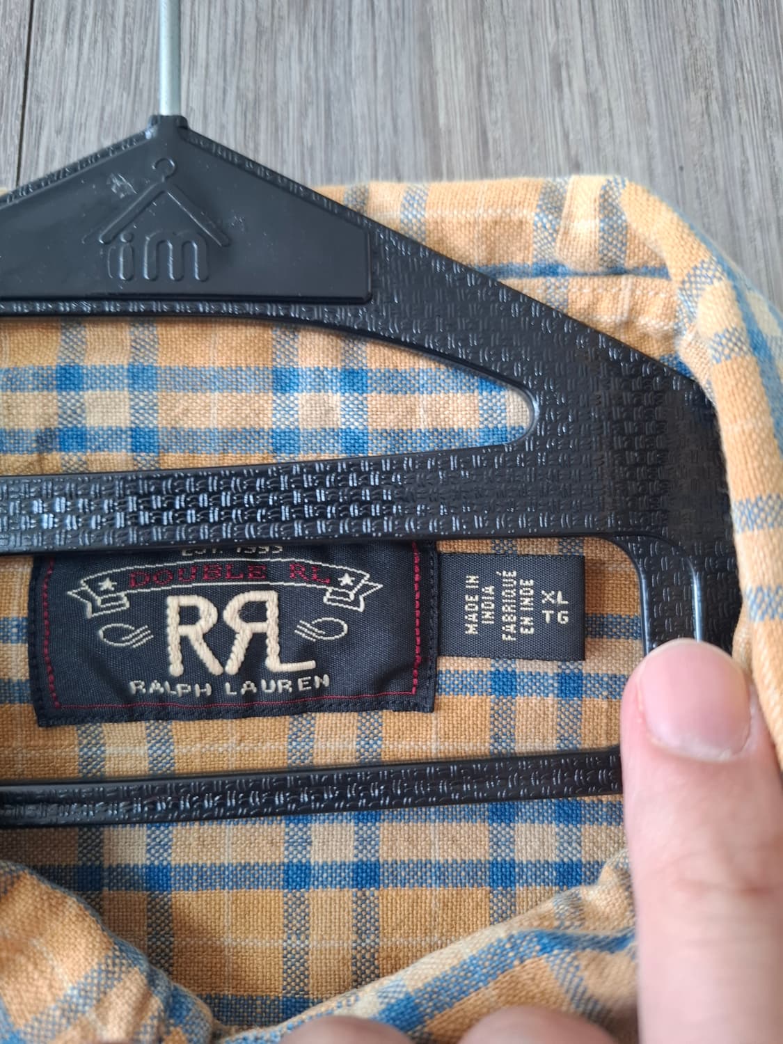 XL RRL 더블알엘 빈티지 옐로우 체크 워크 셔츠 상품이미지4