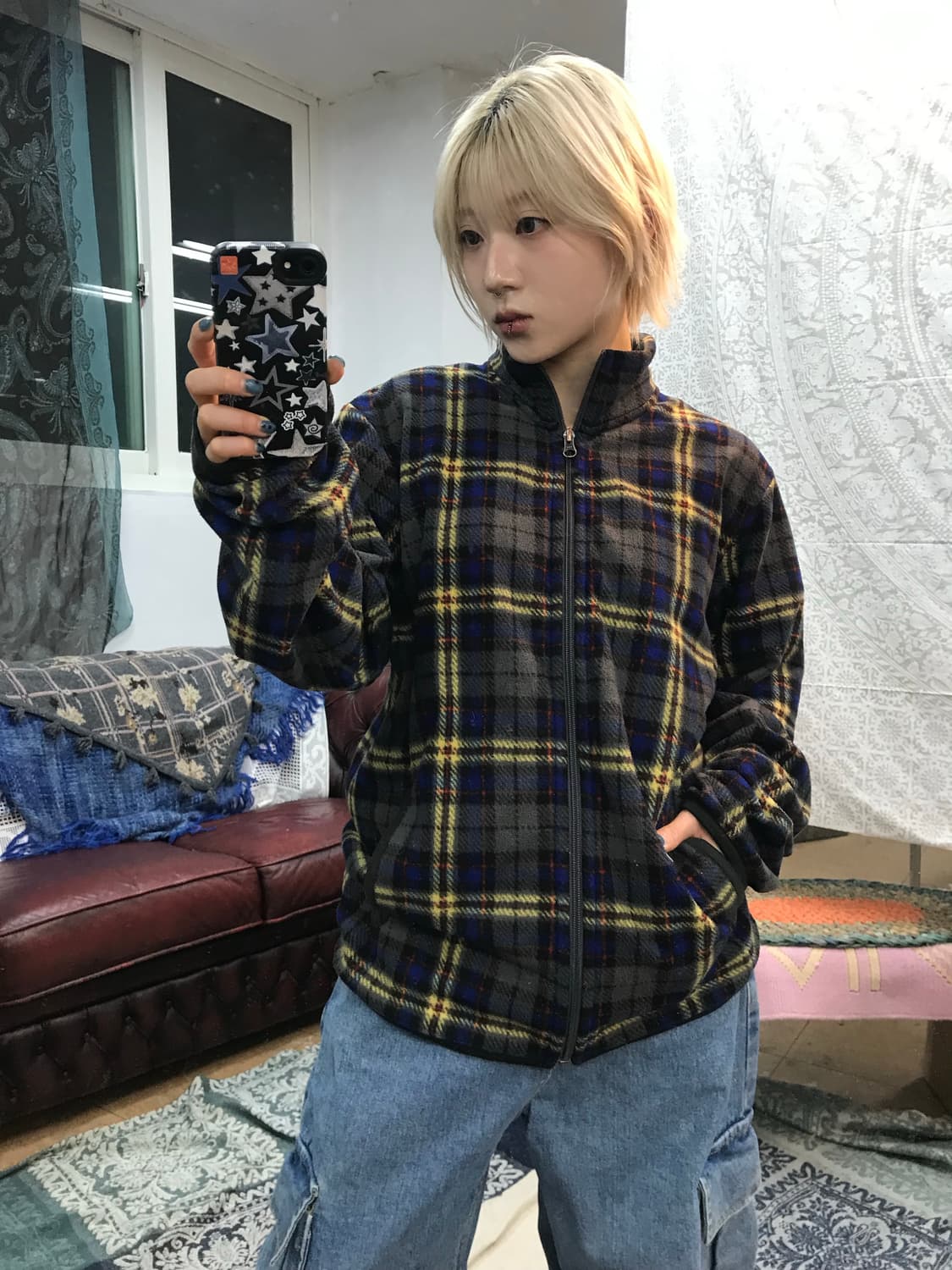 유니클로 체크 후리스  상품이미지1